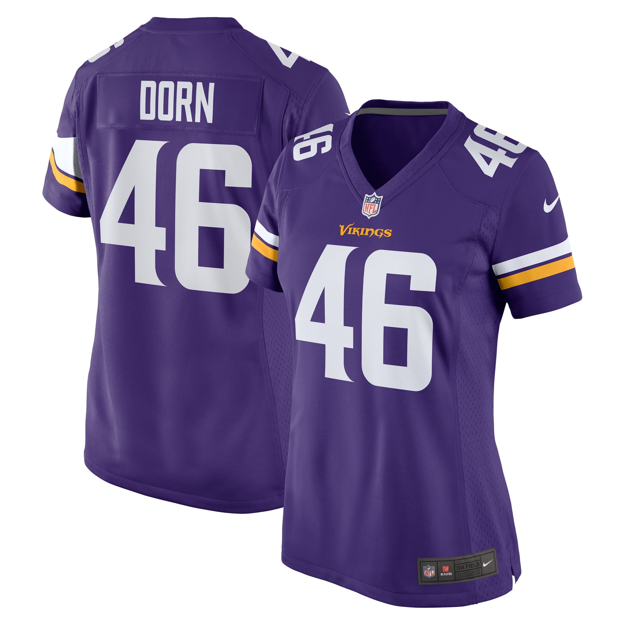 Women s Nike Myles Dorn Purple Minnesota Vikings Game Jersey