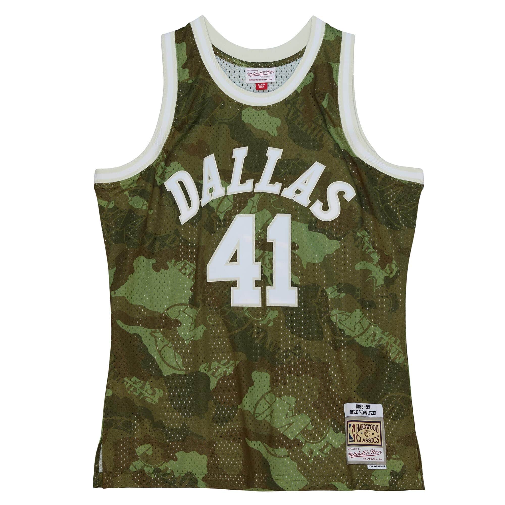 Ghost Green Camo Swingman Dirk Nowitzki Dallas Mavericks 1998-99 Jersey