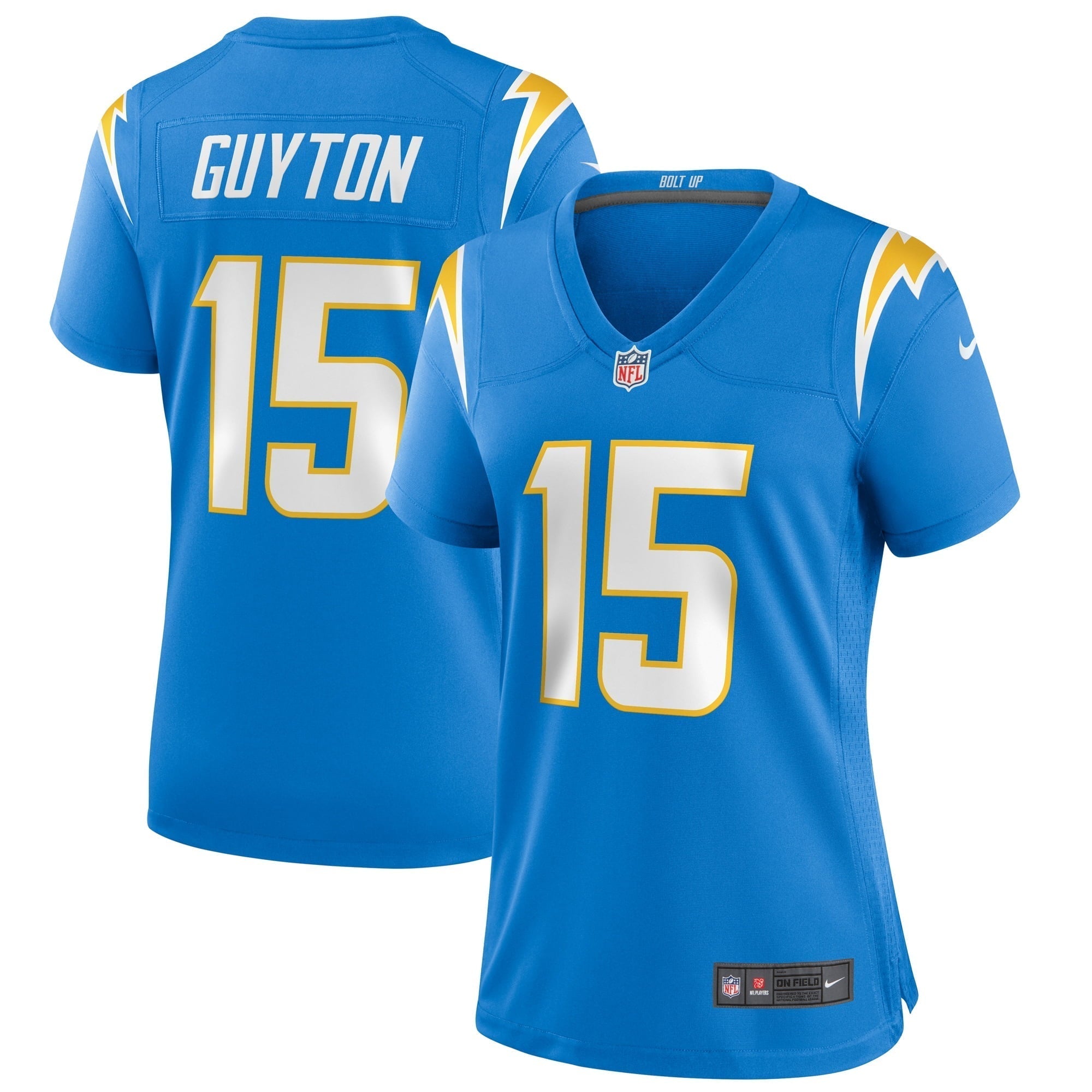 Women s Nike Jalen Guyton Powder Blue Los Angeles Chargers Game Player Jersey