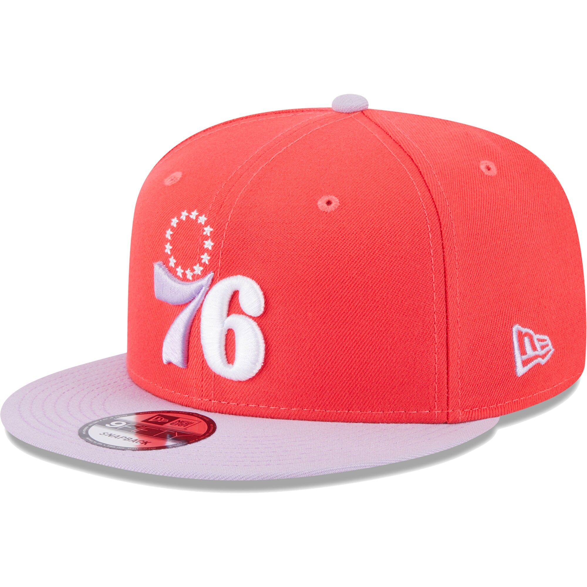 Philadelphia 76ers New Era 2-Tone Color Pack 9FIFTY Snapback Hat - Red/Lavender