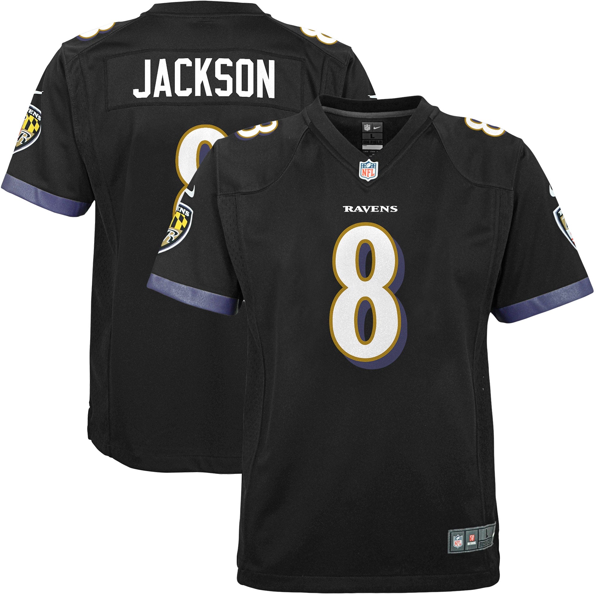 Lamar Jackson Baltimore Ravens Nike Youth Game Jersey   Black