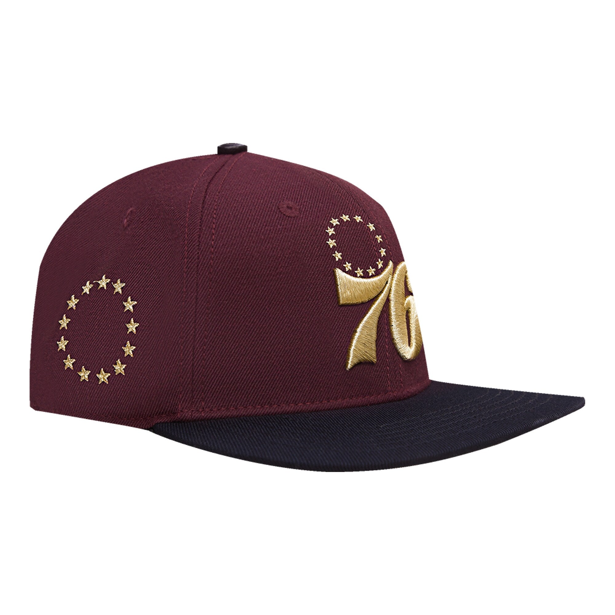 Philadelphia 76ers Pro Standard Gold Rush 2-Tone Snapback Hat - Maroon/Black