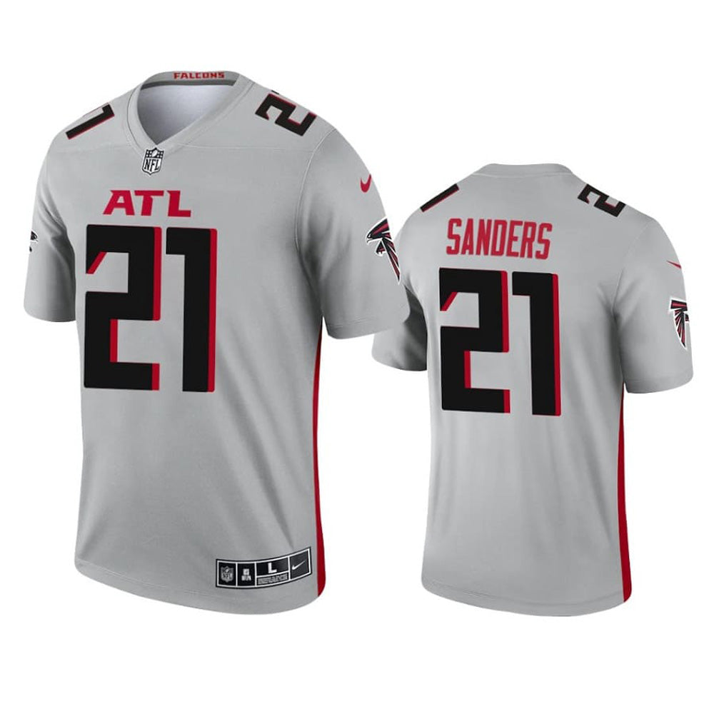 Youth Atlanta Falcons Deion Sanders Inverted Legend Jersey   Silver/Black