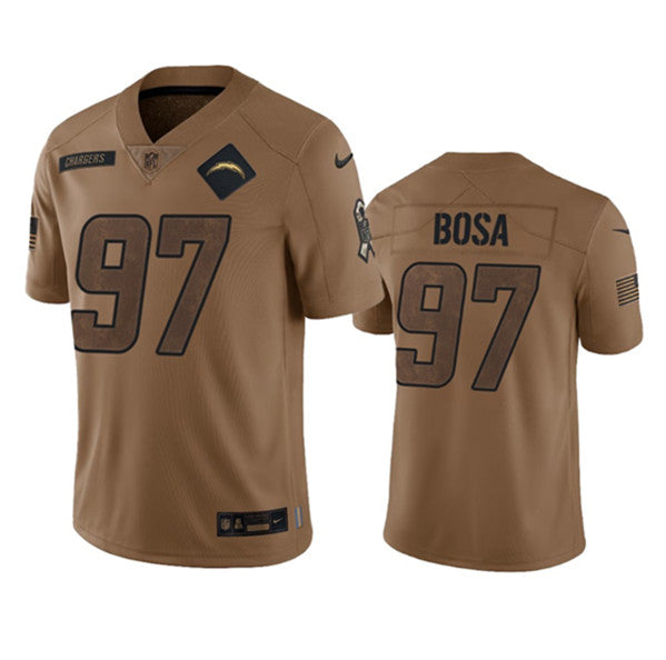 Men s Los Angeles Chargers Joey Bosa 2023 Brown Salute To Service Limited Stitched Jersey