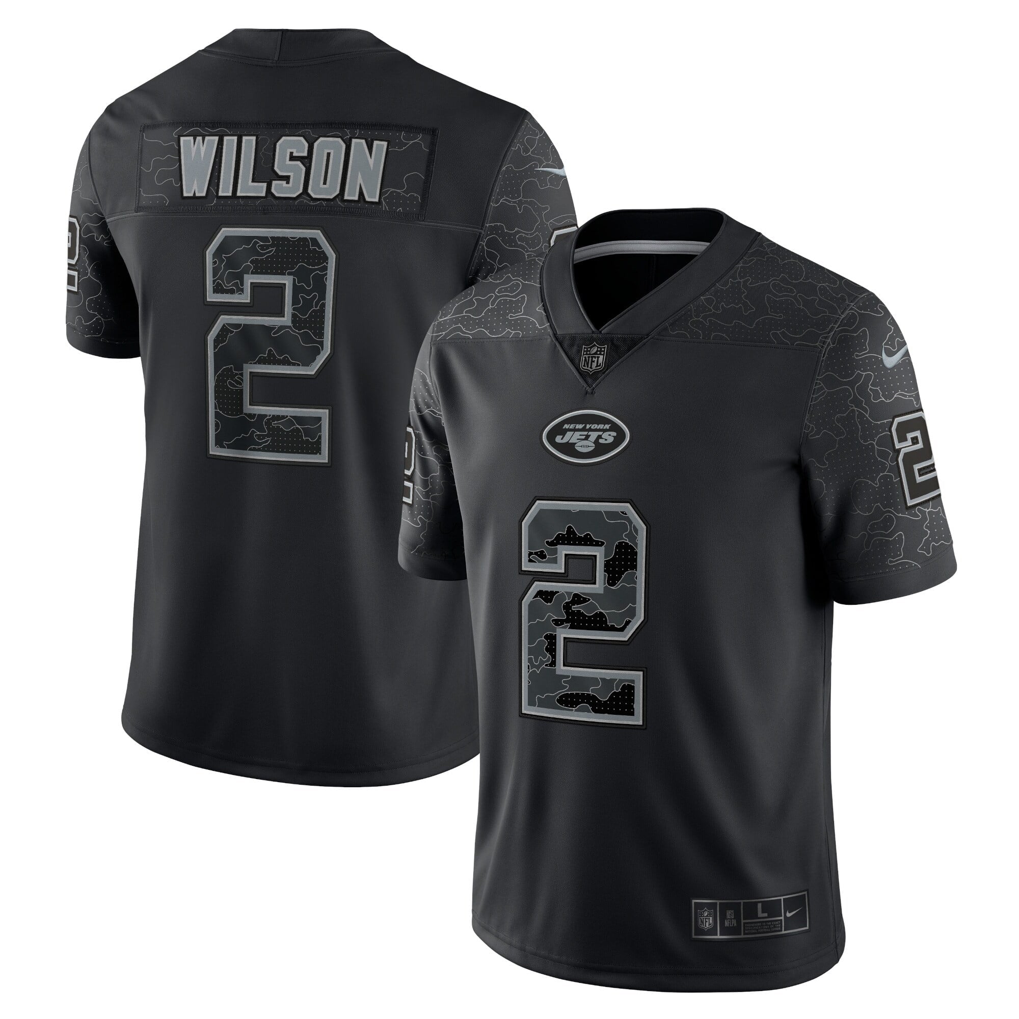 Men s Nike Zach Wilson Black New York Jets RFLCTV Limited Jersey