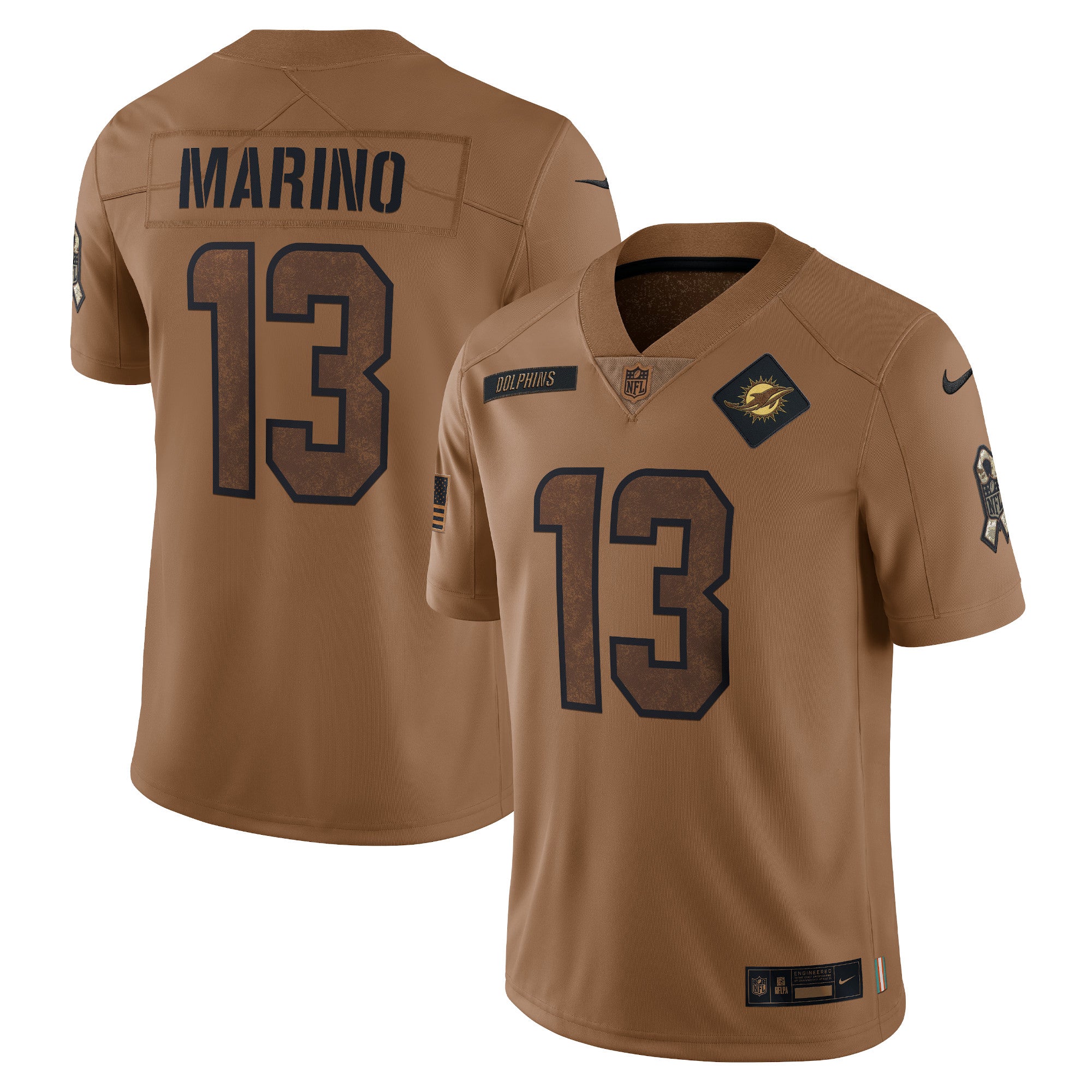 Dan Marino Miami Dolphins Nike 2023 Salute To Service Retired Player Limited Jersey   Brown
