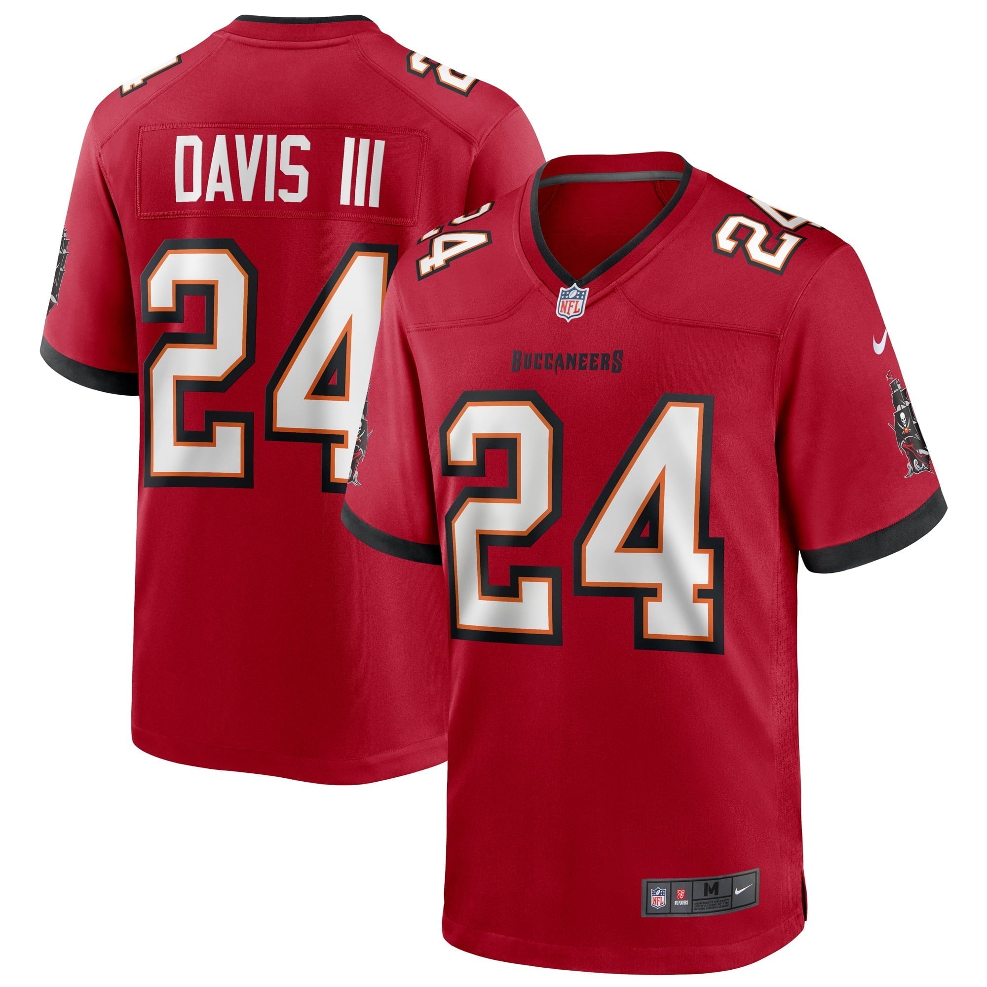 Men s Nike Carlton Davis III Red Tampa Bay Buccaneers Game Player Jersey
