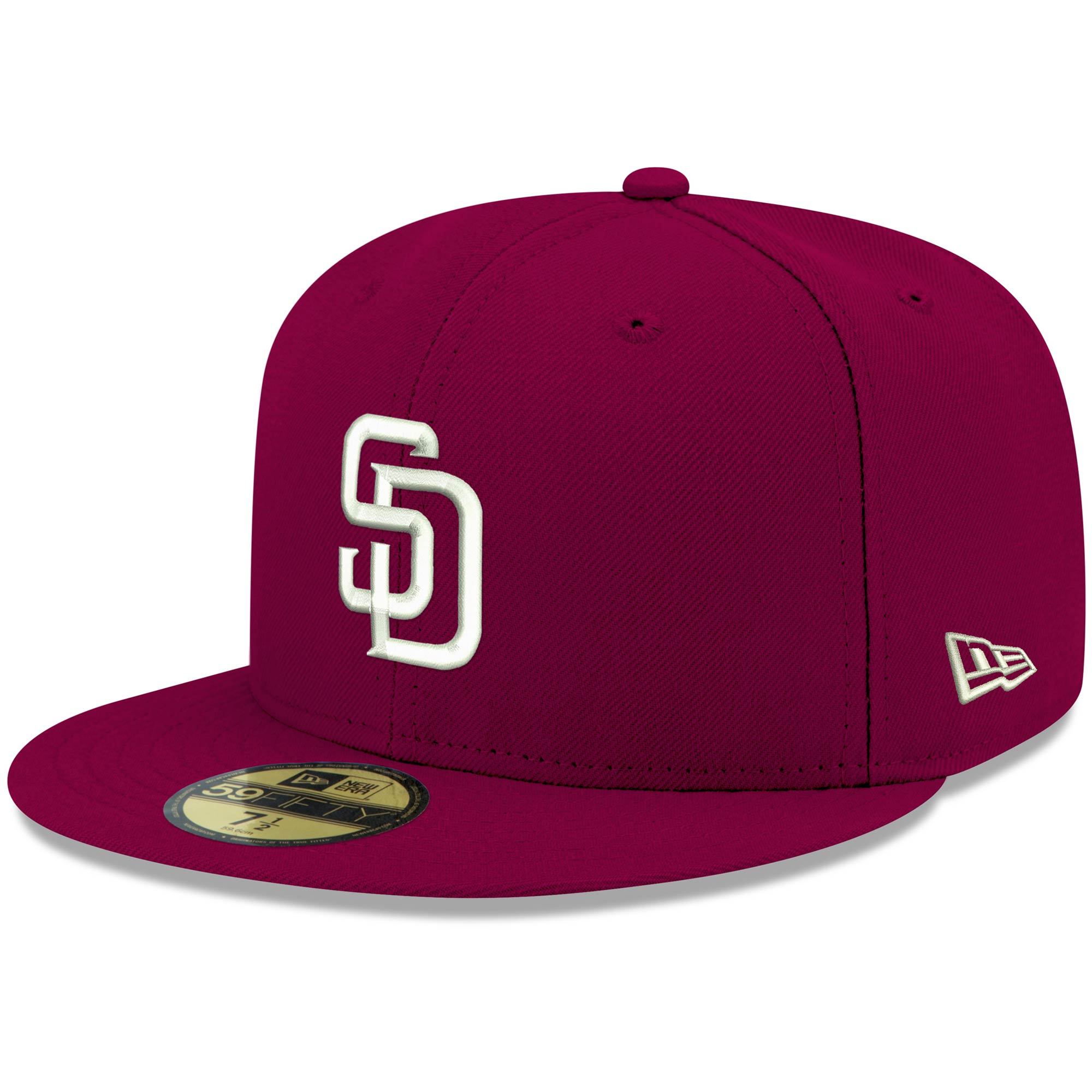 San Diego Padres New Era White Logo 59FIFTY Fitted Hat - Cardinal