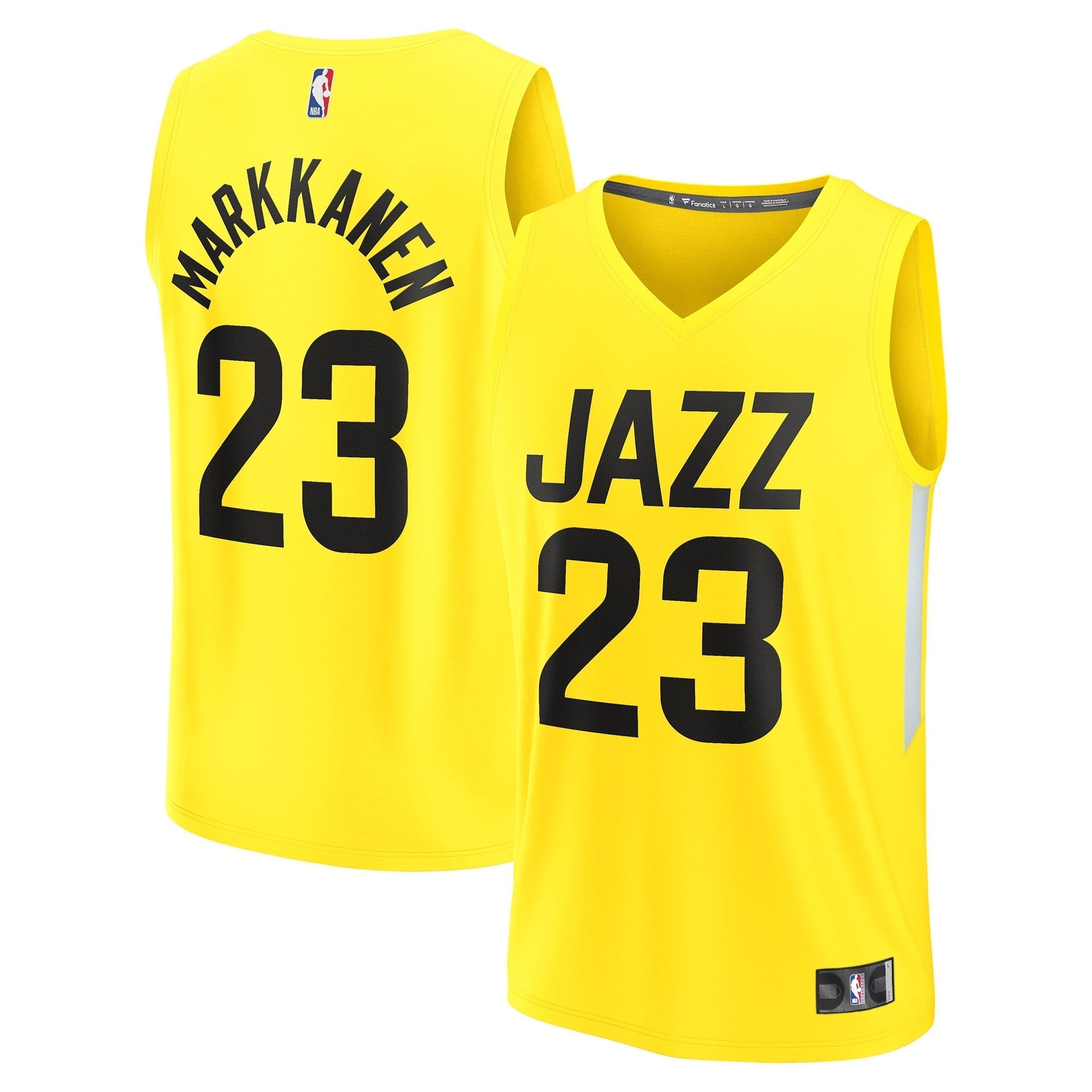 Men's Fanatics Branded Lauri Markkanen Yellow Utah Jazz 2022/23 Fast Break Replica Player Jersey - Icon Edition