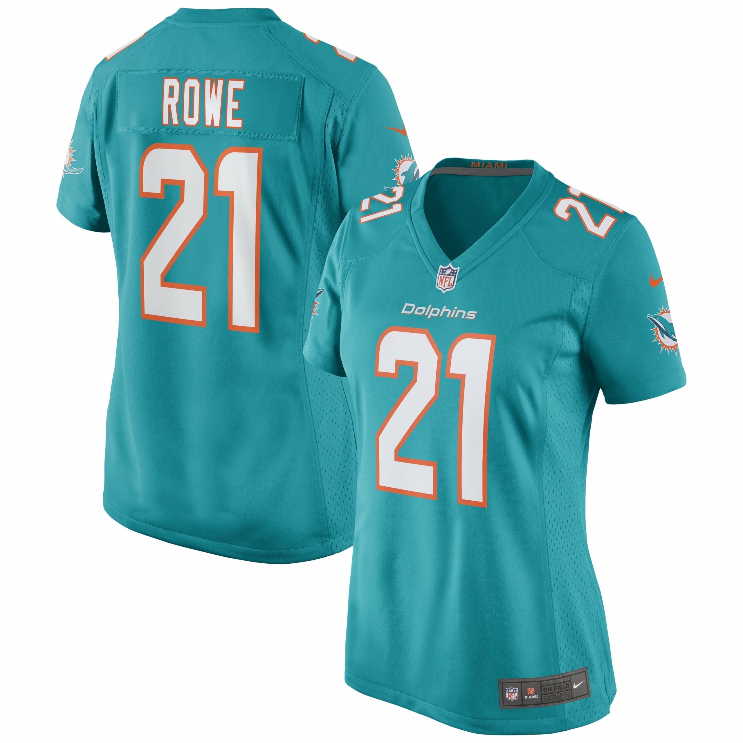Women s Nike Eric Rowe Aqua Miami Dolphins Game Jersey