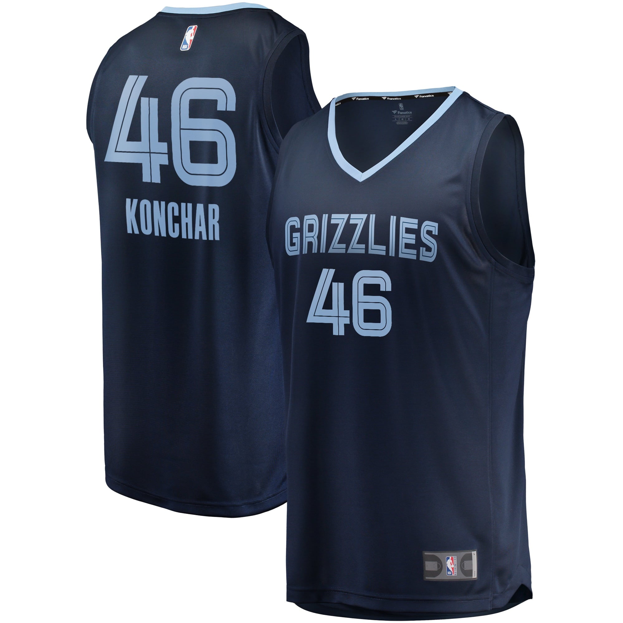 Men's Fanatics Branded John Konchar Navy Memphis Grizzlies Fast Break Replica Jersey - Icon Edition