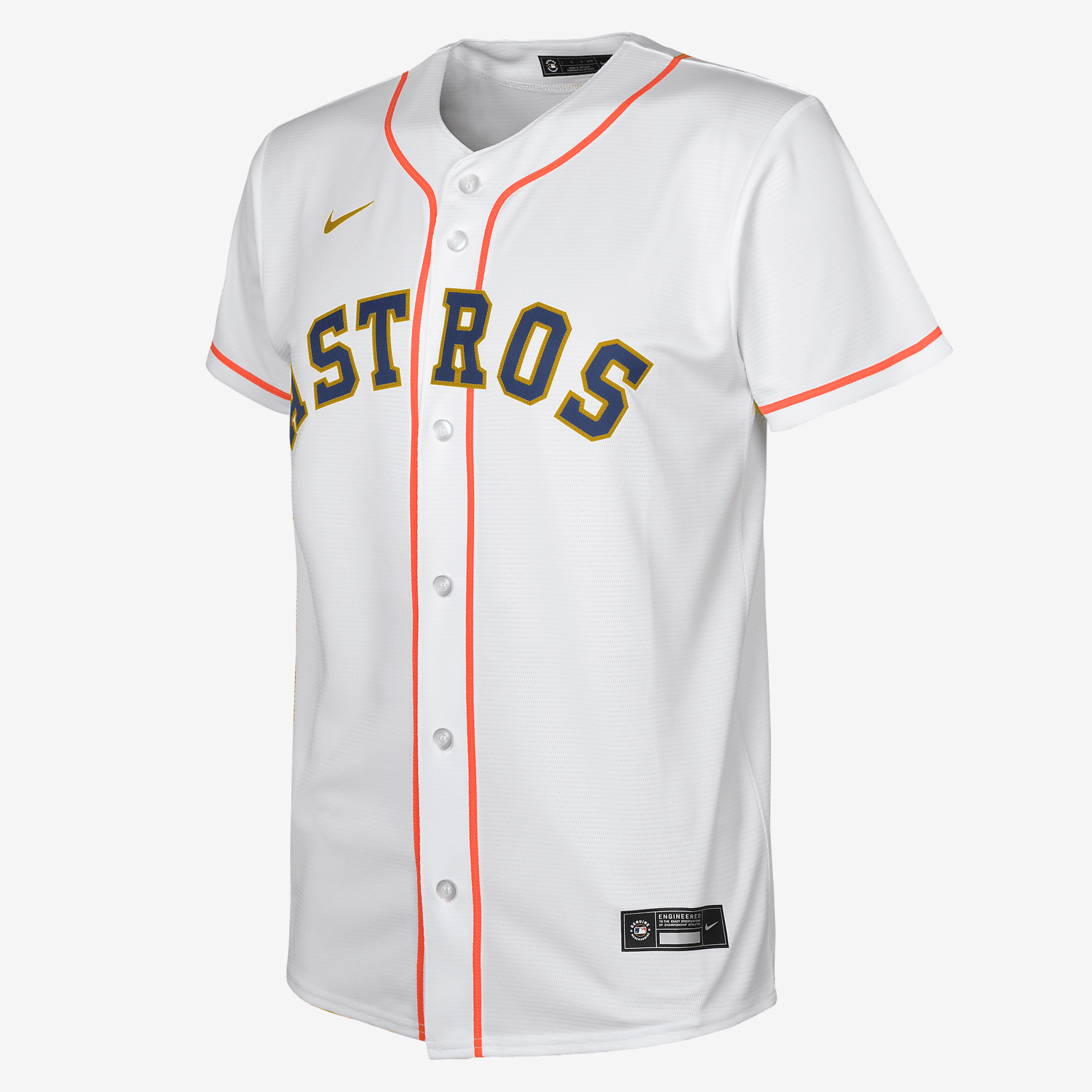 Houston Astros 2022 World Series Champions Gold Big Kids' Nike MLB Replica Baseball Jersey - White