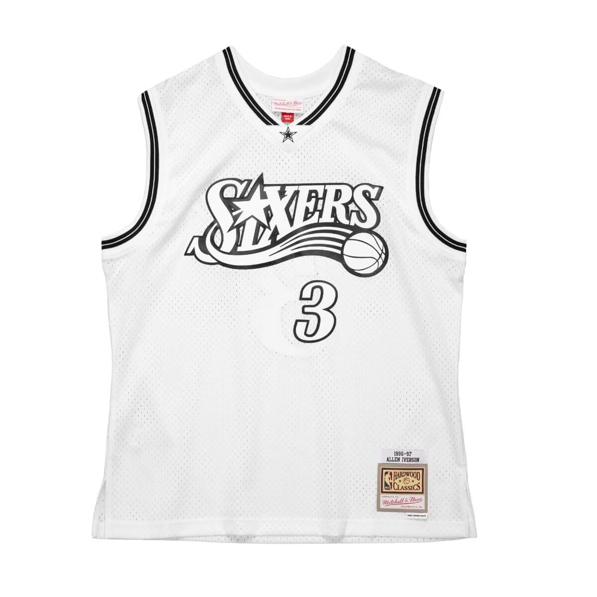 White Black Swingman Allen Iverson Philadelphia 76ers 2000-01 Jersey
