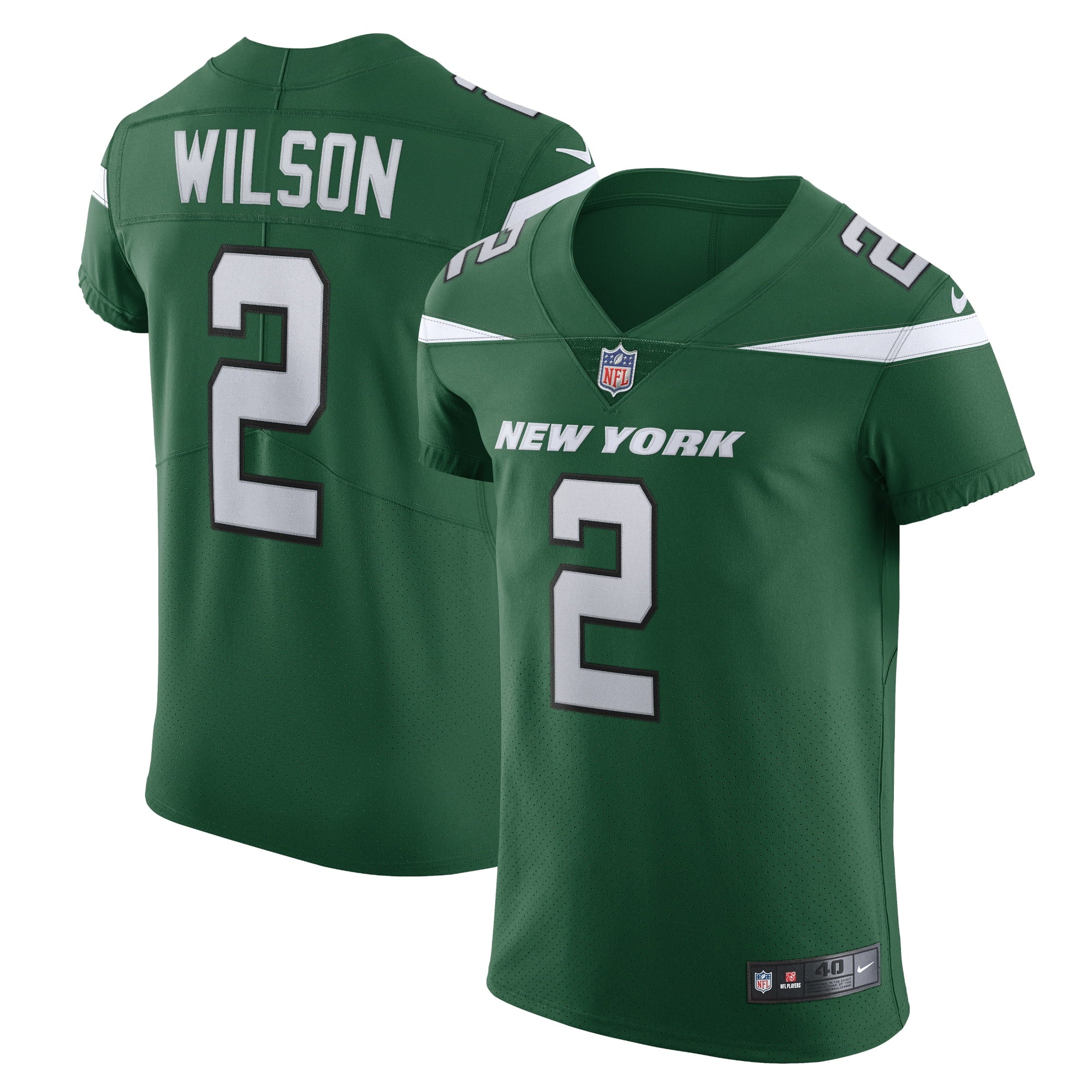 Men s Nike Zach Wilson Gotham Green New York Jets Vapor Elite Jersey