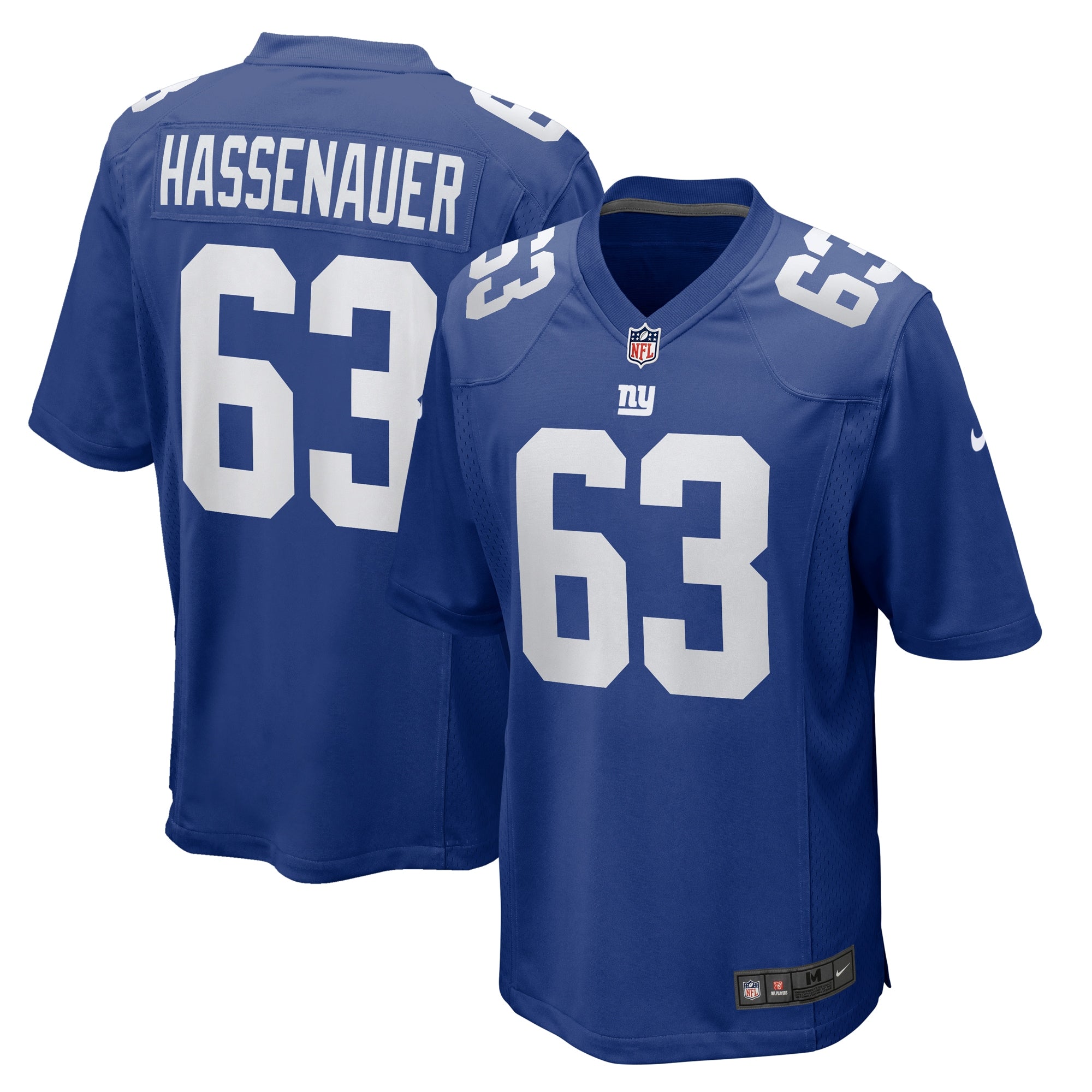 JC Hassenauer New York Giants Nike Team Game Jersey Royal