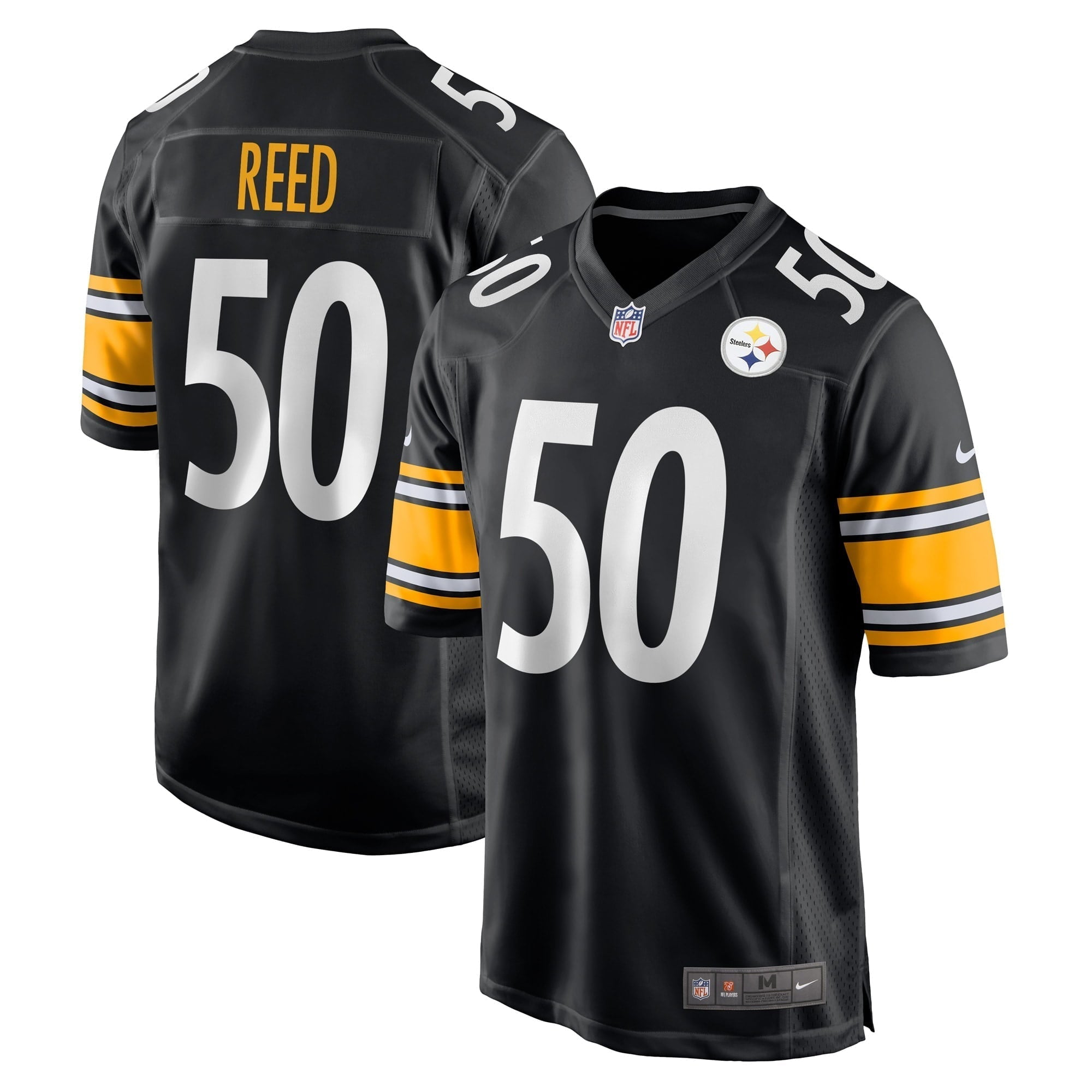 Men s Nike Malik Reed Black Pittsburgh Steelers Game Player Jersey