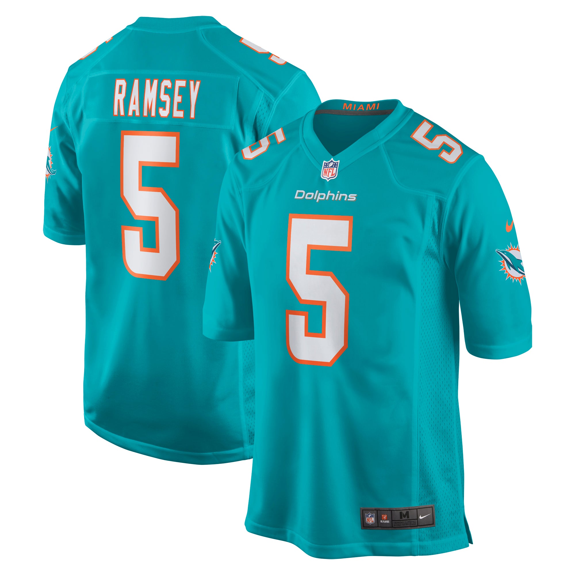 Jalen Ramsey Miami Dolphins Nike Team Color Game Jersey   Aqua