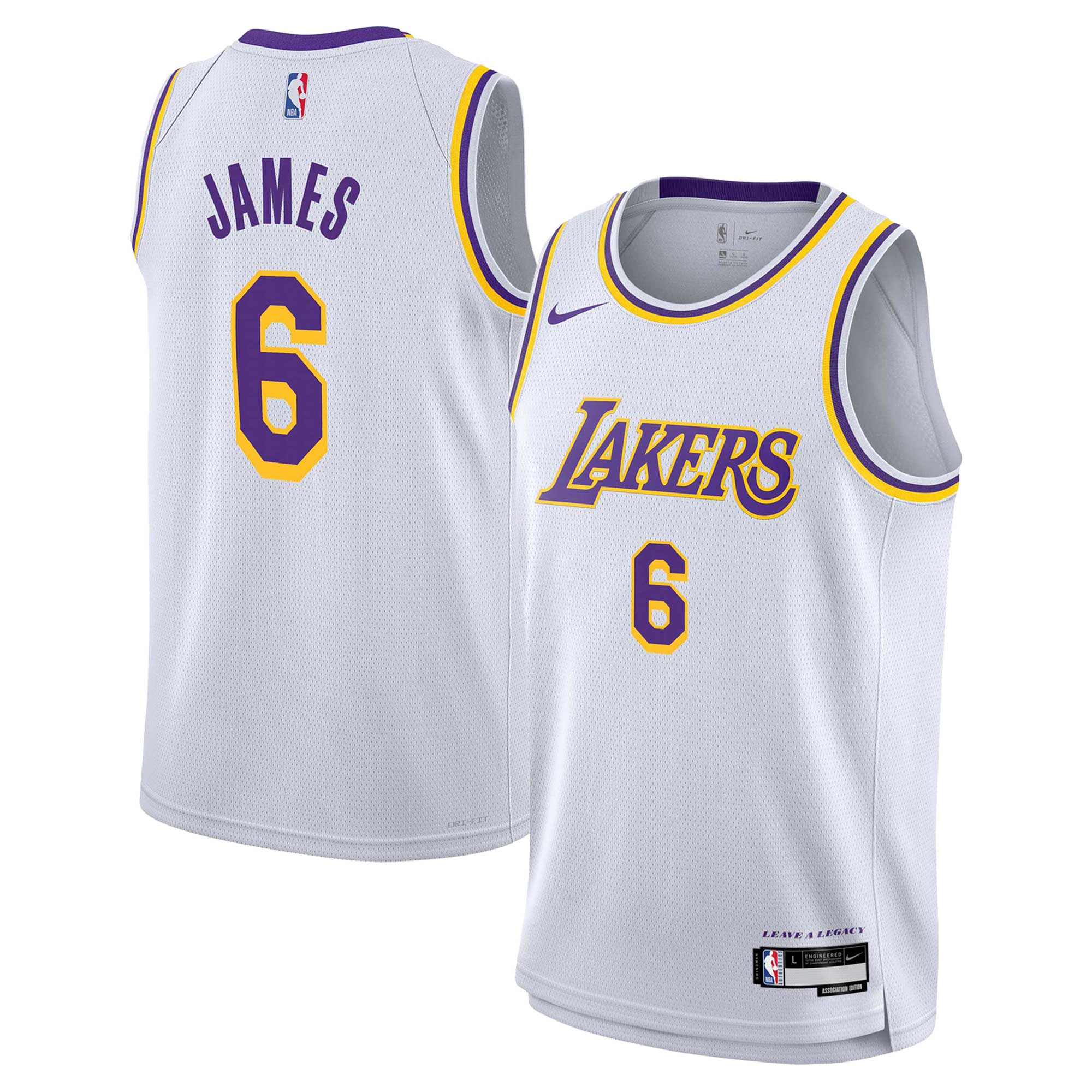 LeBron James Los Angeles Lakers Nike Youth Swingman Jersey - Association Edition - White