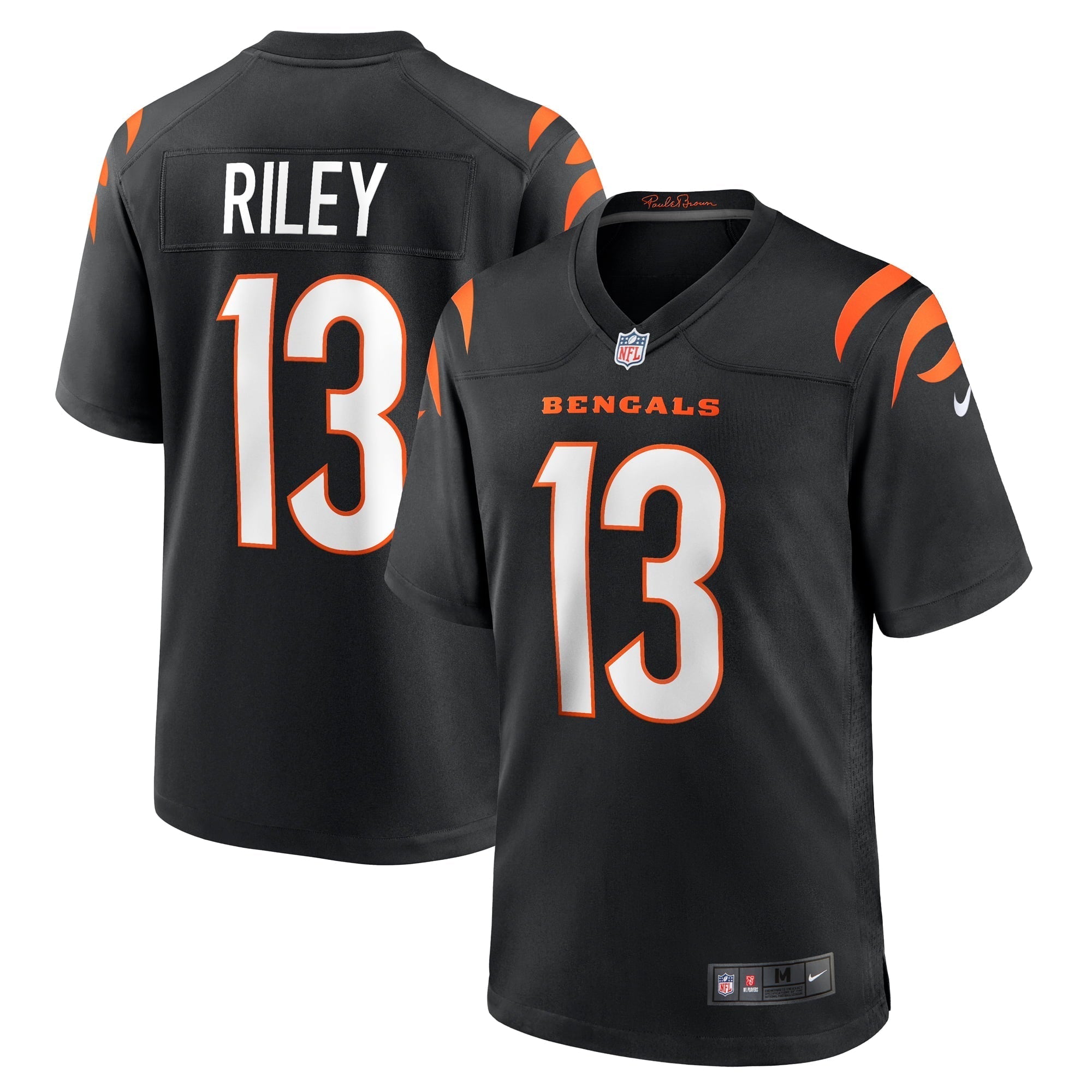 Men s Nike Ken Riley Black Cincinnati Bengals Retired Player Game Jersey