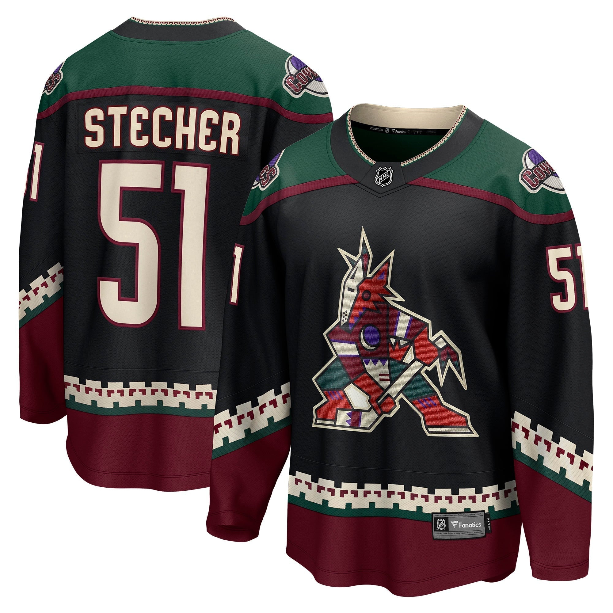 Men's Fanatics Branded Troy Stecher Black Arizona Coyotes Home Breakaway Player Jersey