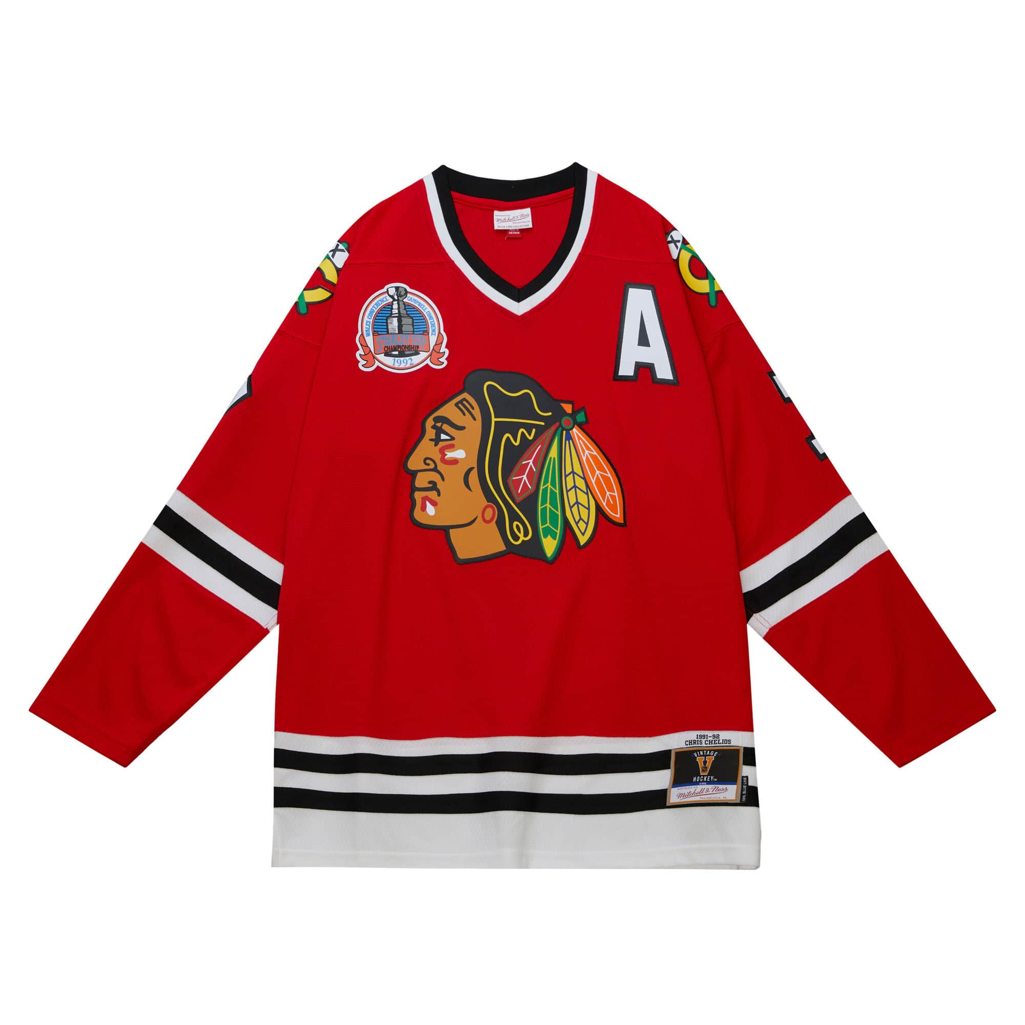Blue Line Chris Chelios Chicago Blackhawks 1991 Jersey