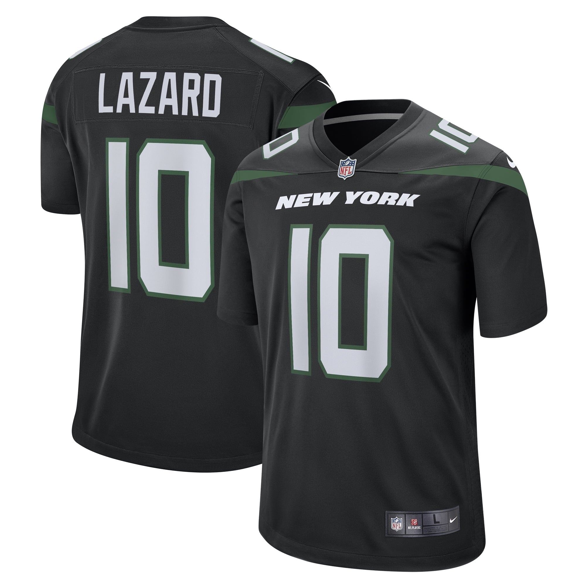 Men s Nike Allen Lazard Stealth Black New York Jets Alternate Game Jersey