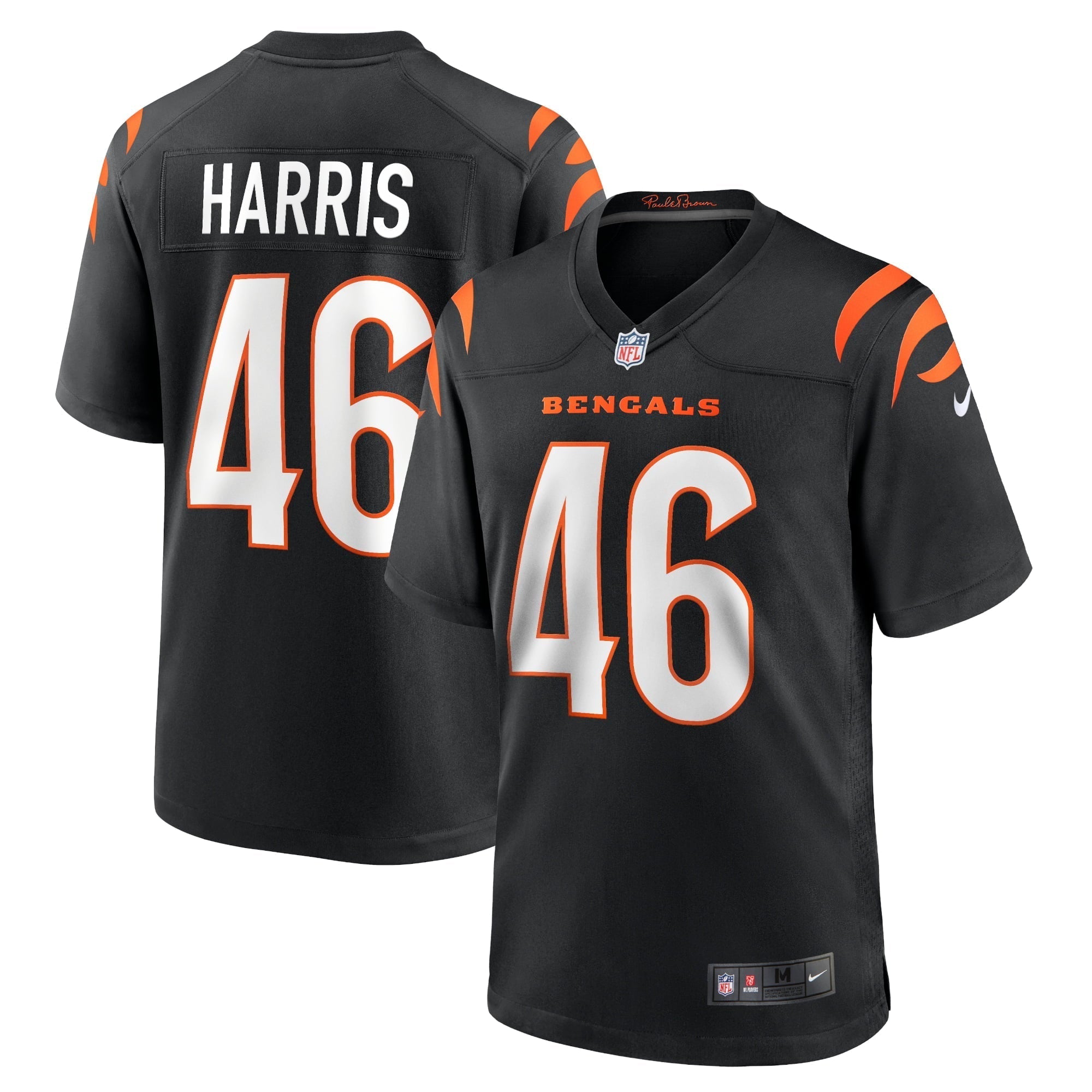 Men s Nike Clark Harris Black Cincinnati Bengals Game Jersey
