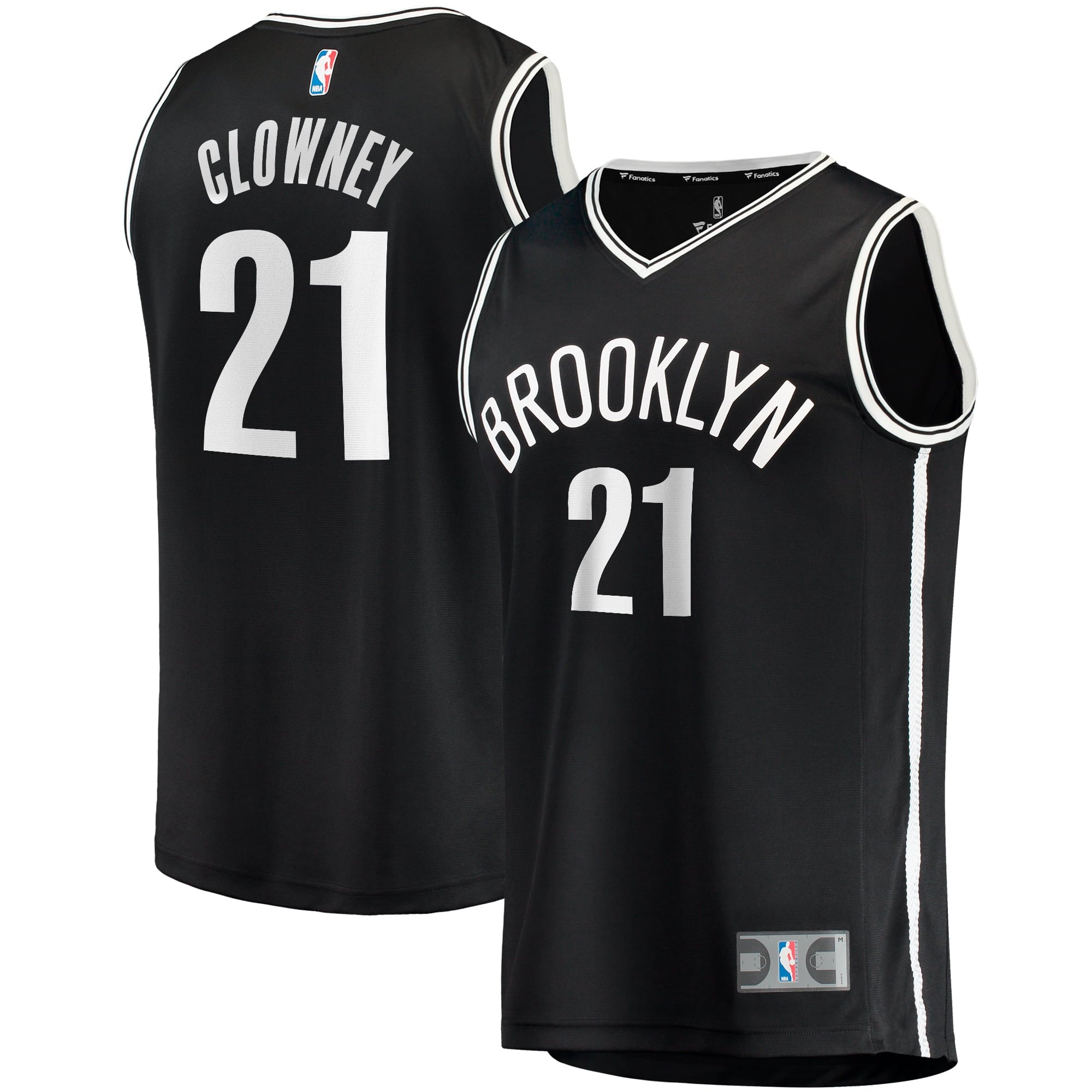 Men's Fanatics Branded Noah Clowney Black Brooklyn Nets 2023 NBA Draft First Round Pick Fast Break Replica Jersey - Icon