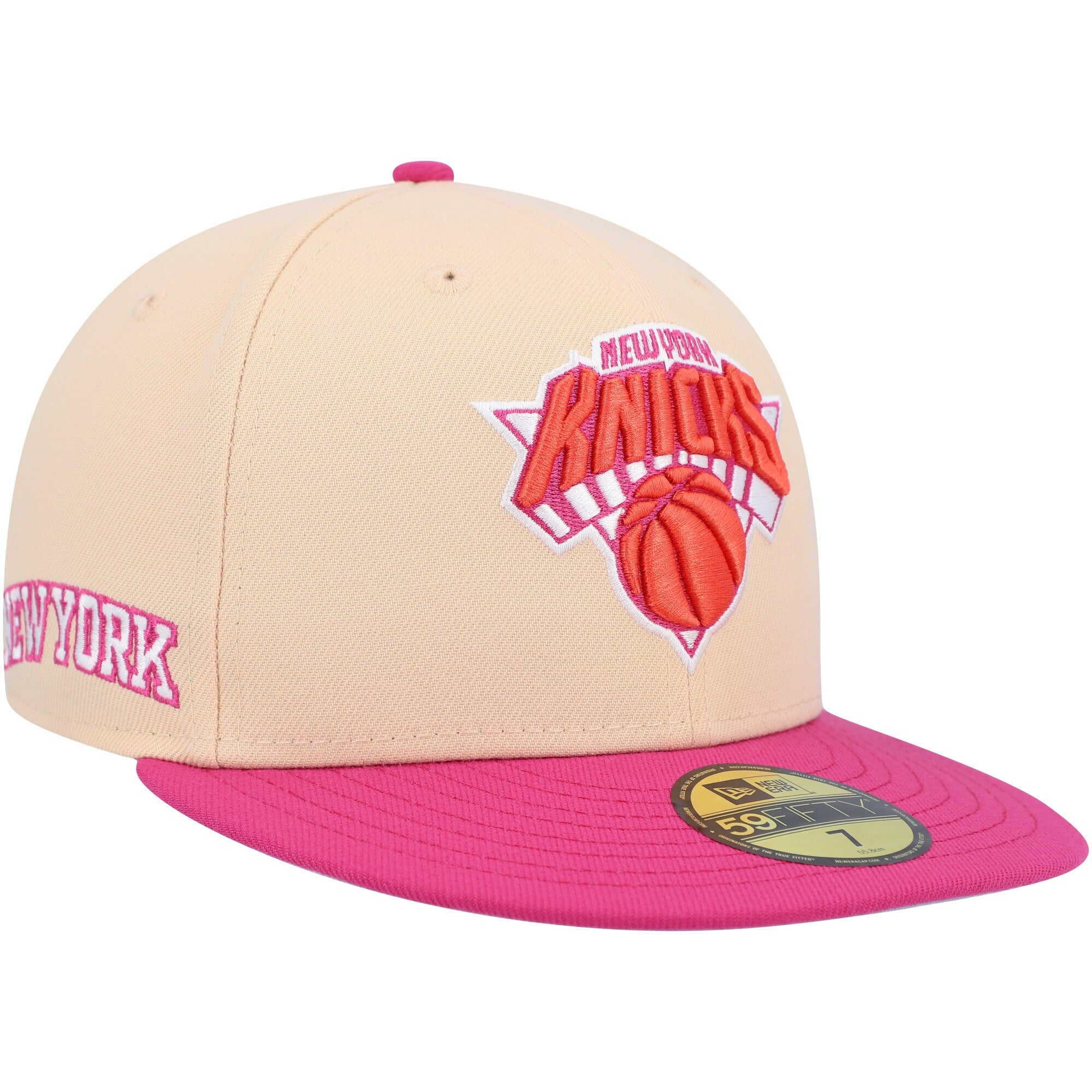 New York Knicks New Era Passion Mango 59FIFTY Fitted Hat - Orange/Pink