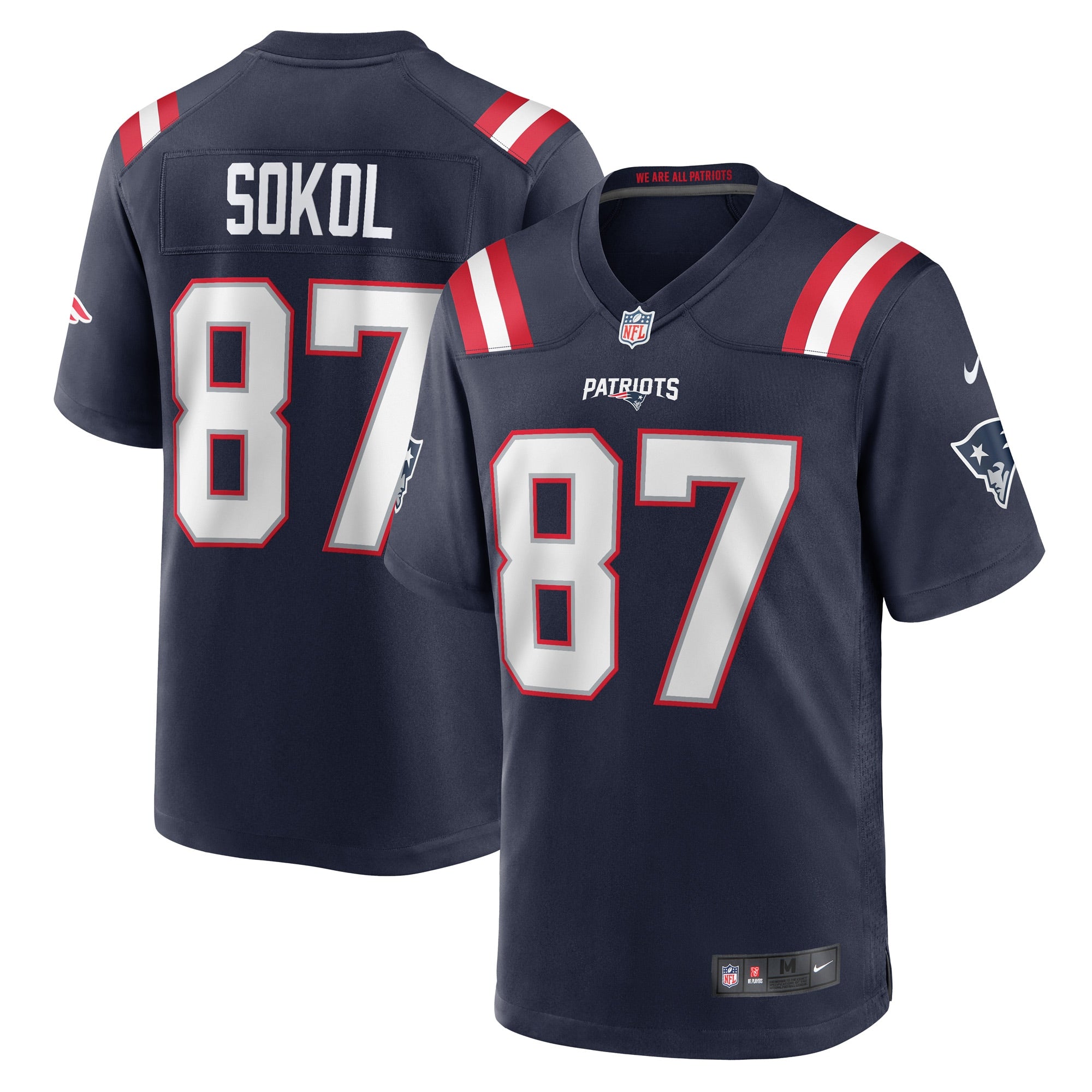 Matt Sokol New England Patriots Nike Game Player Jersey   Navy
