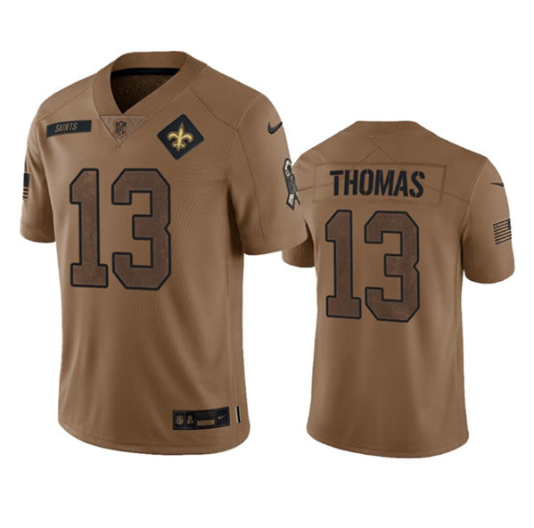Men s New Orleans Saints Michael Thomas 2023 Brown Salute To Service Limited Stitched Jersey