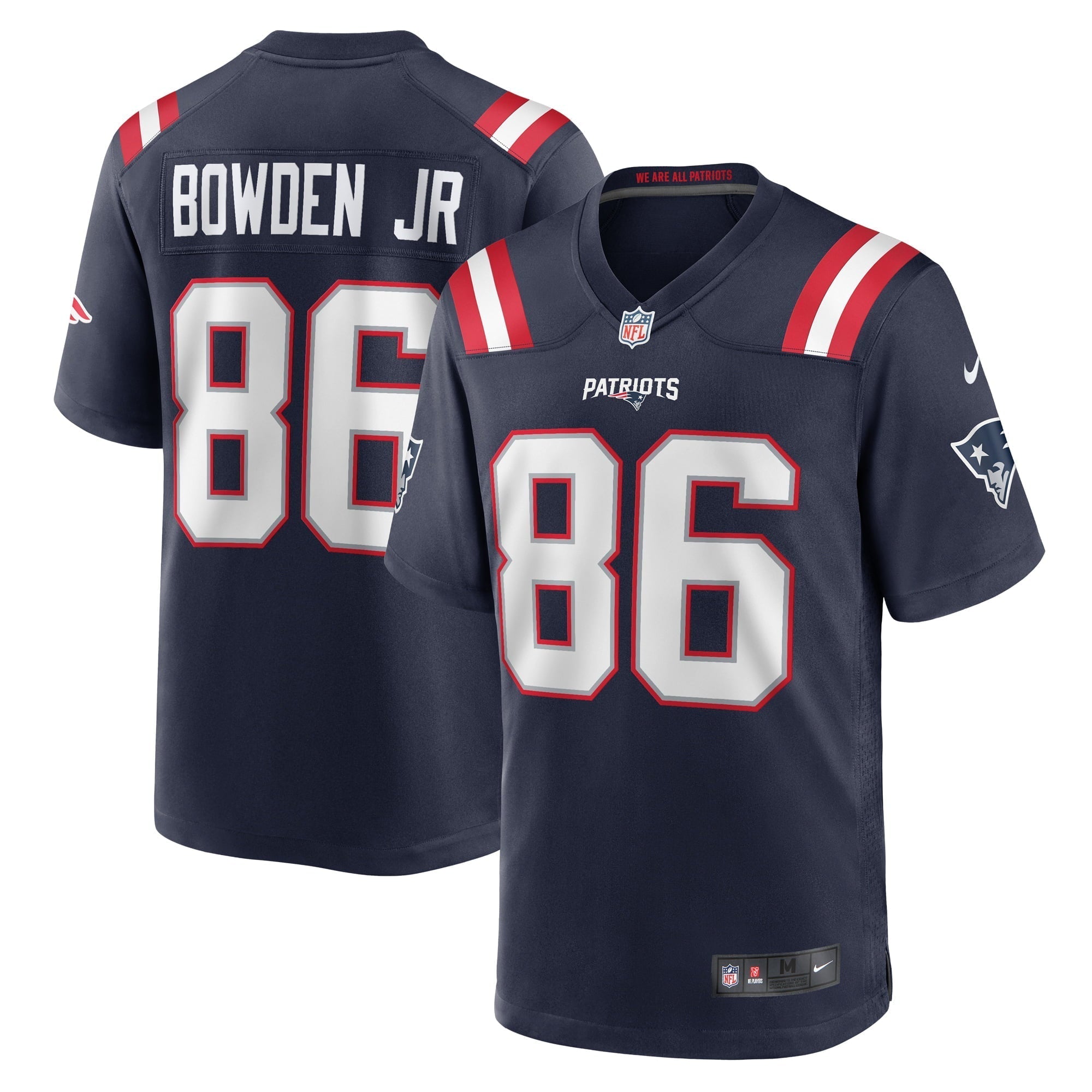 Men s Nike Lynn Bowden Jr. Navy New England Patriots Home Game Player Jersey