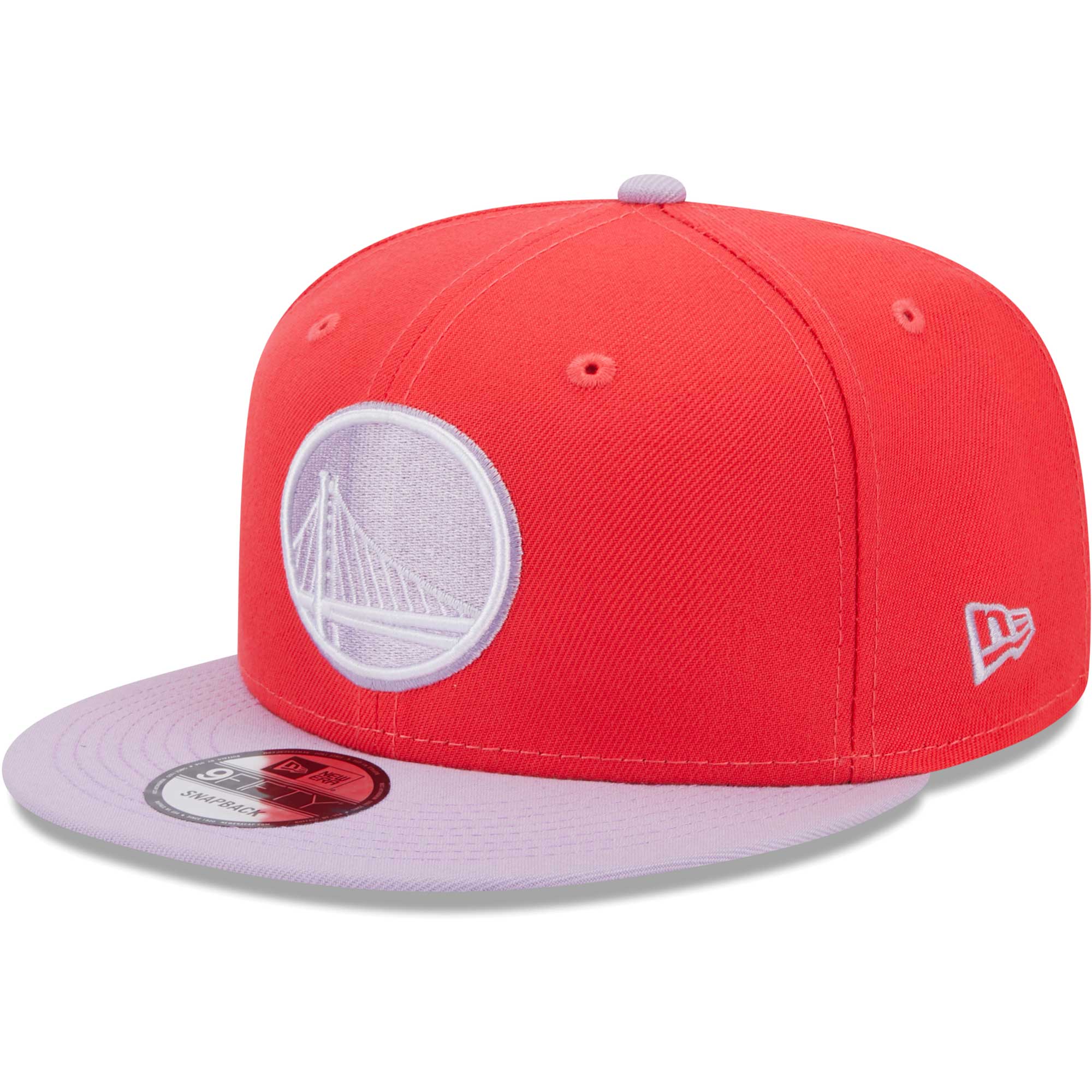Golden State Warriors New Era 2-Tone Color Pack 9FIFTY Snapback Hat - Red/Lavender