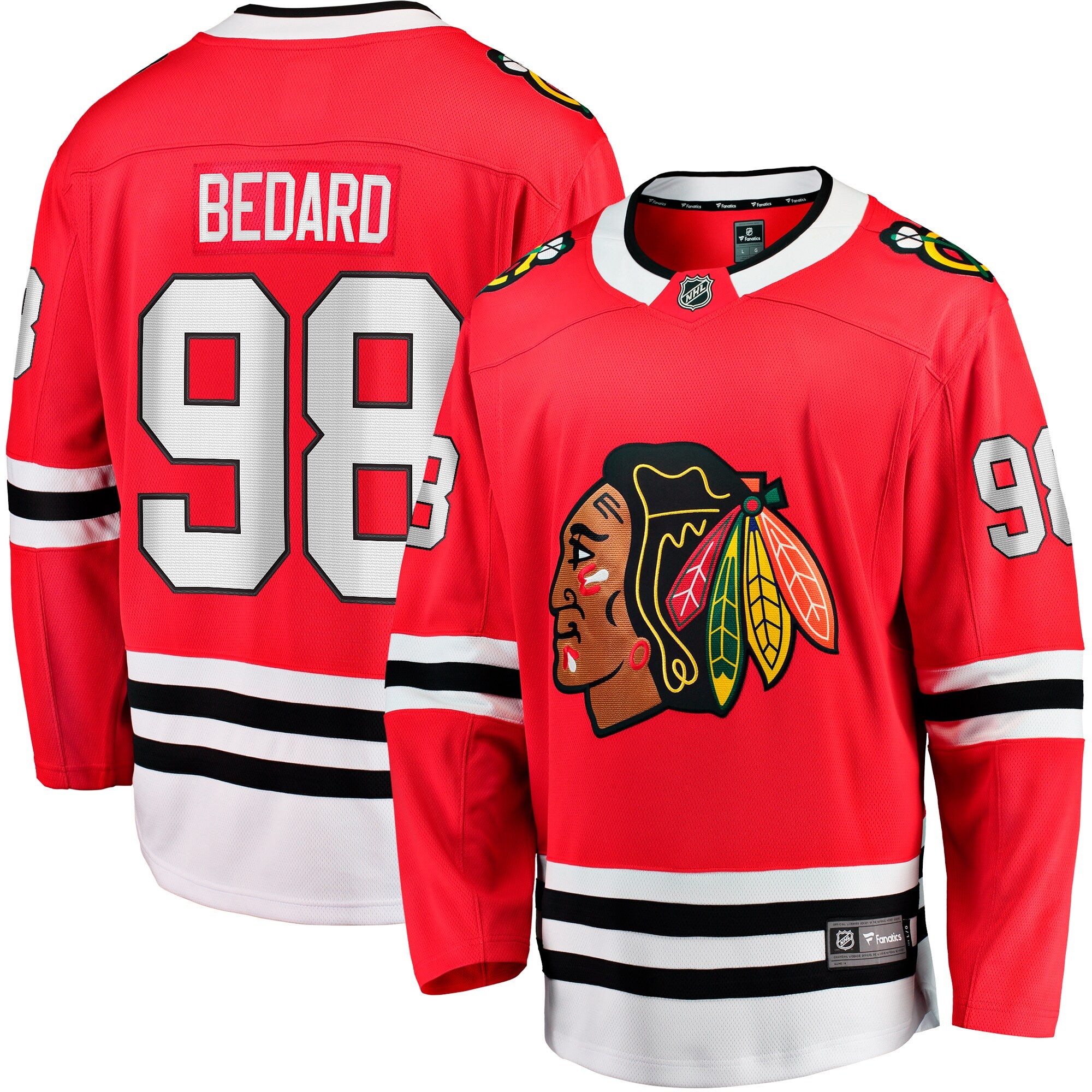 Connor Bedard Chicago Blackhawks Fanatics Branded 2023 NHL Draft Home Breakaway Player Jersey - Red