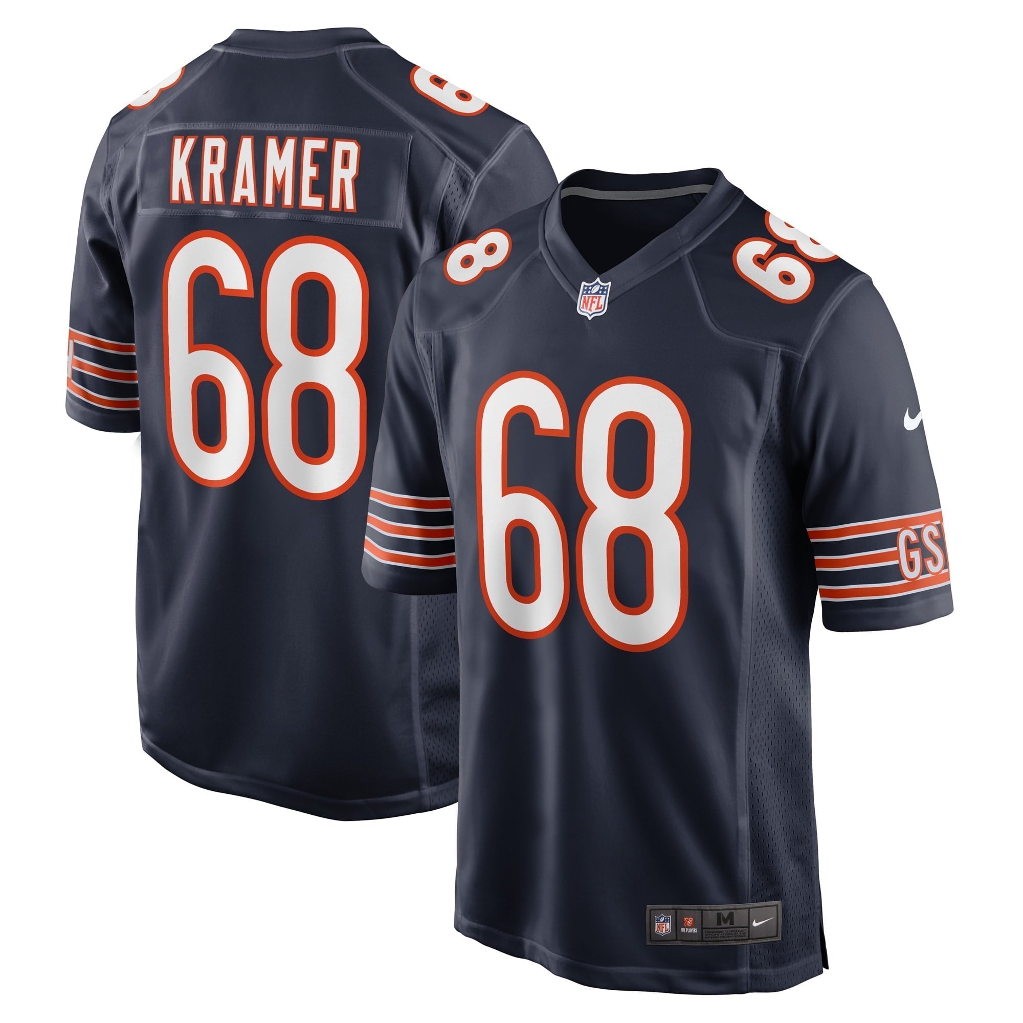 Men s Nike Doug Kramer Navy Chicago Bears Game Player Jersey