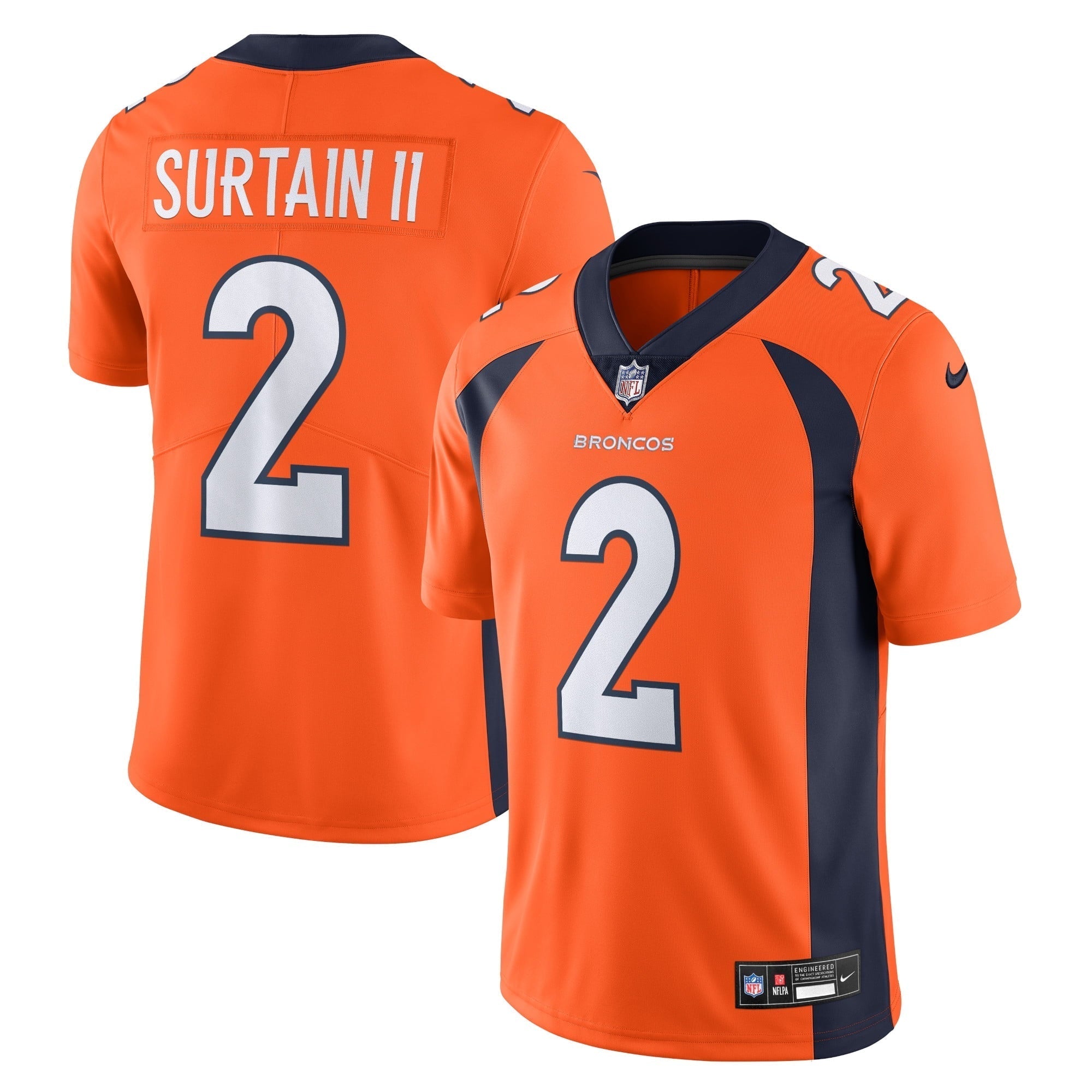 Men s Nike Patrick Surtain II Orange Denver Broncos  Vapor Untouchable Limited Jersey