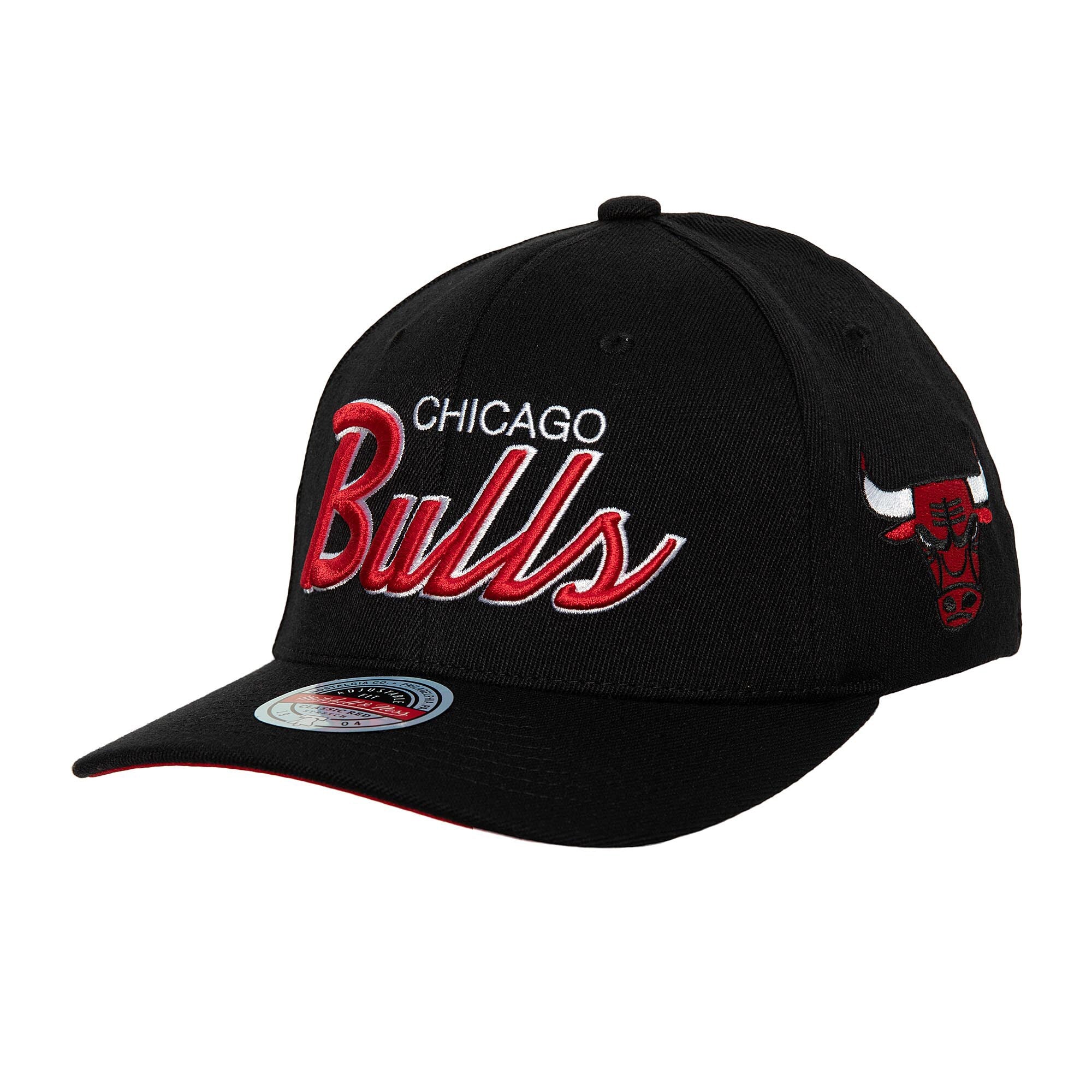 Chicago Bulls Mitchell & Ness MVP Team Script 2.0 Stretch-Snapback Hat - Black