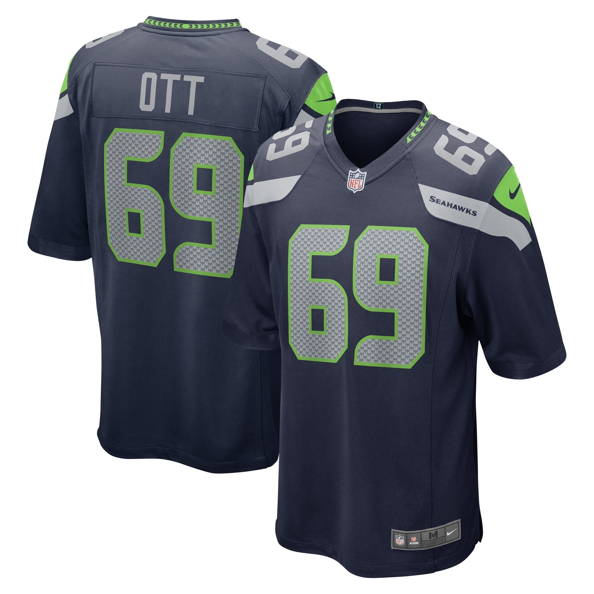 Men s Nike Tyler Ott College Navy Seattle Seahawks Game Jersey