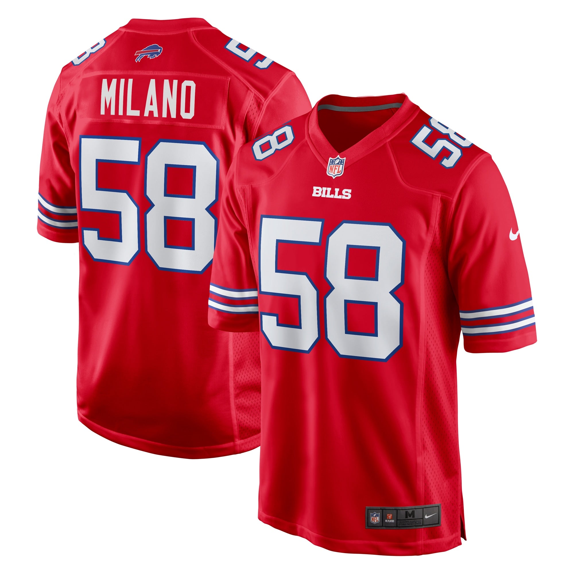Matt Milano Buffalo Bills Nike Alternate Game Jersey   Red