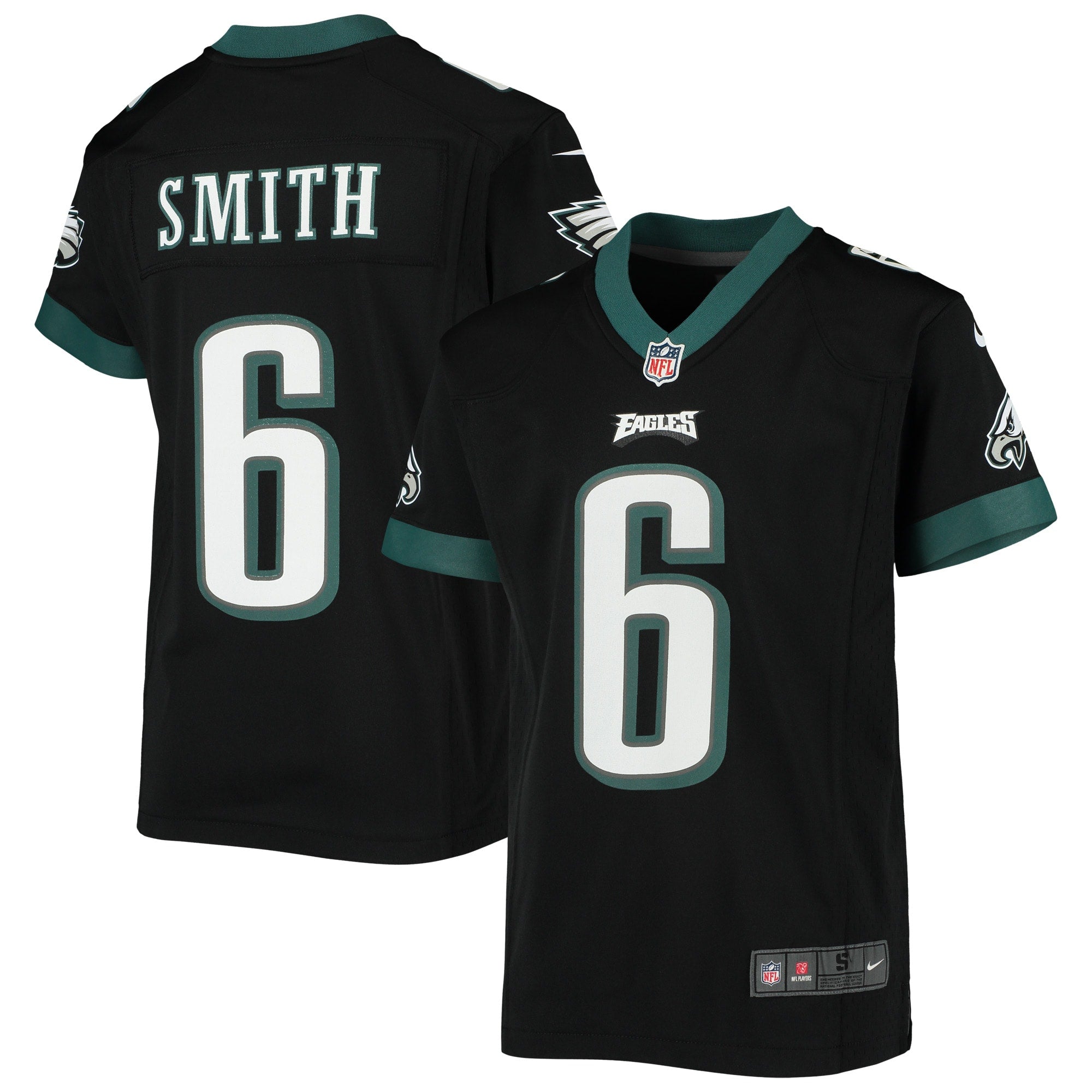 DeVonta Smith Philadelphia Eagles Nike Youth Game Jersey   Black