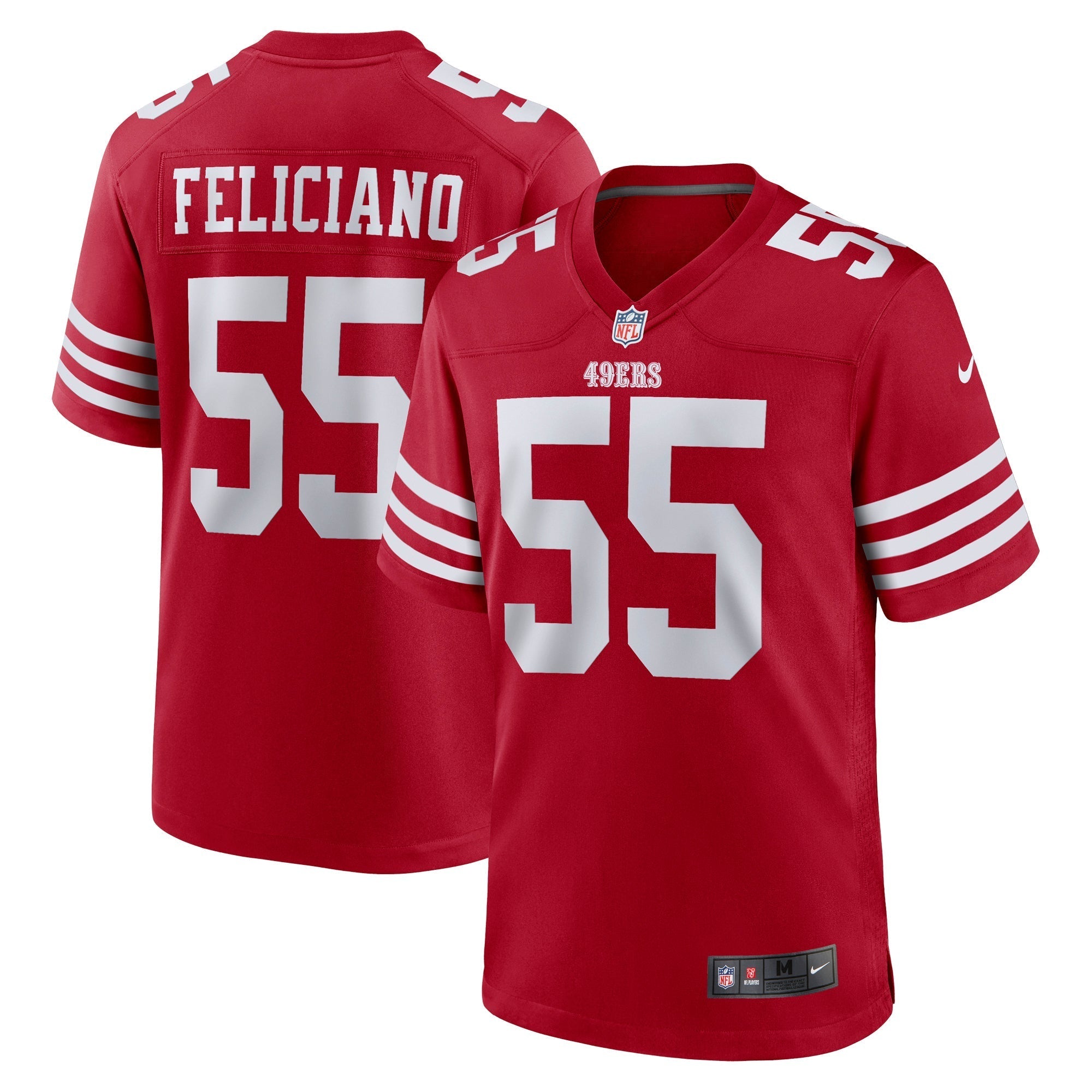 Men s Nike Jon Feliciano Scarlet San Francisco 49ers Game Player Jersey