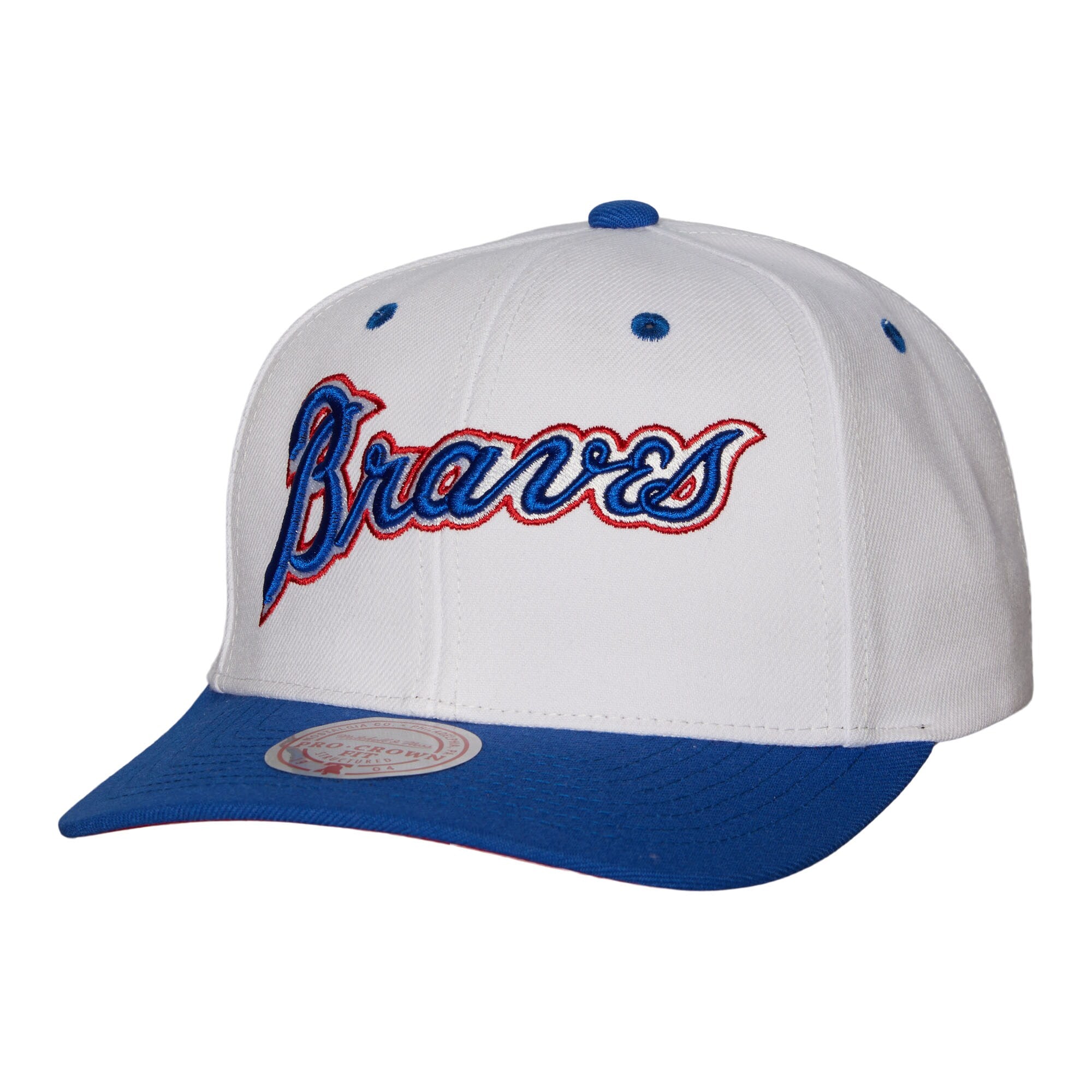 Atlanta Braves Mitchell & Ness Cooperstown Collection Pro Crown Snapback Hat - White