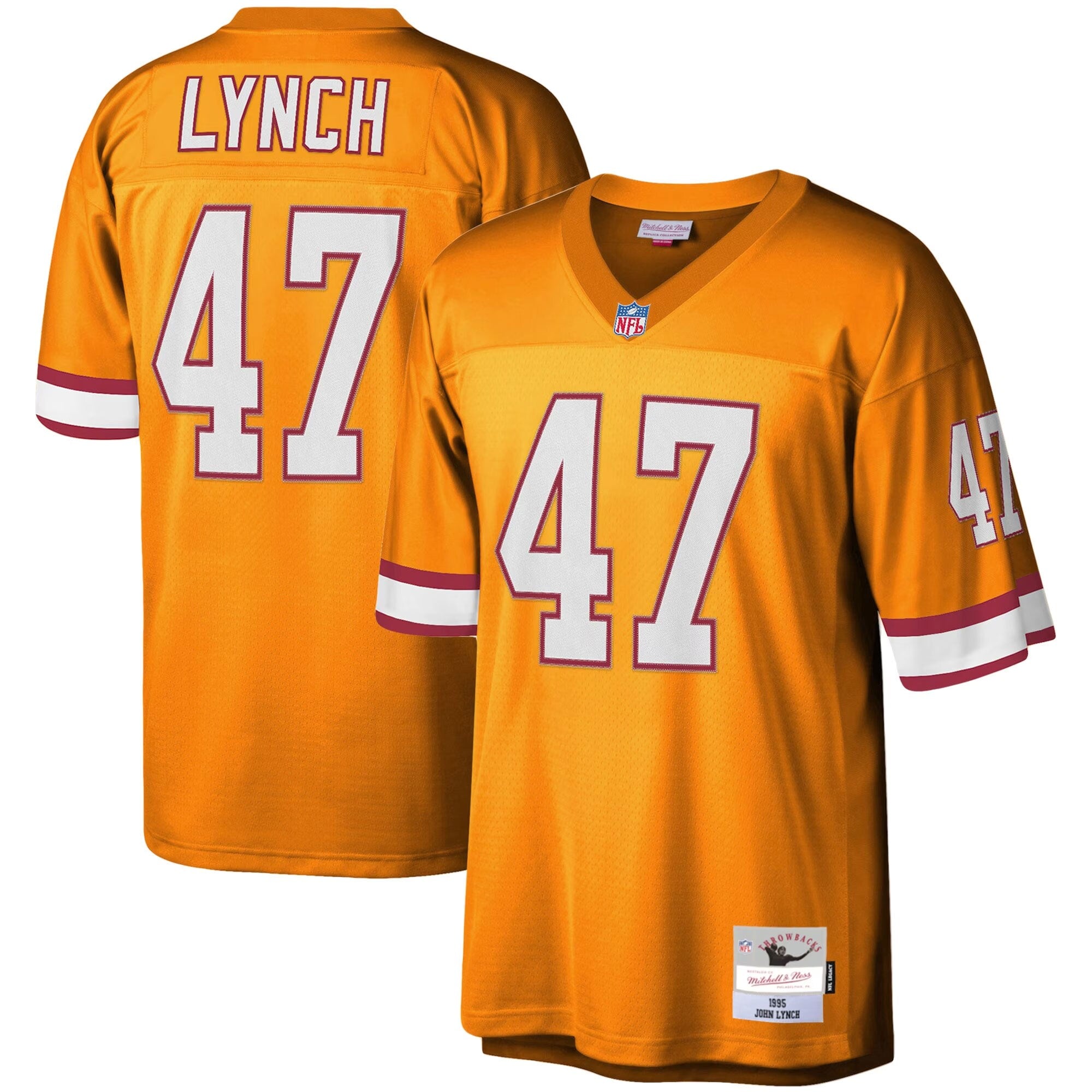 John Lynch Tampa Bay Buccaneers Mitchell   Ness Big   Tall 1995 Legacy Retired Player Jersey   Orange