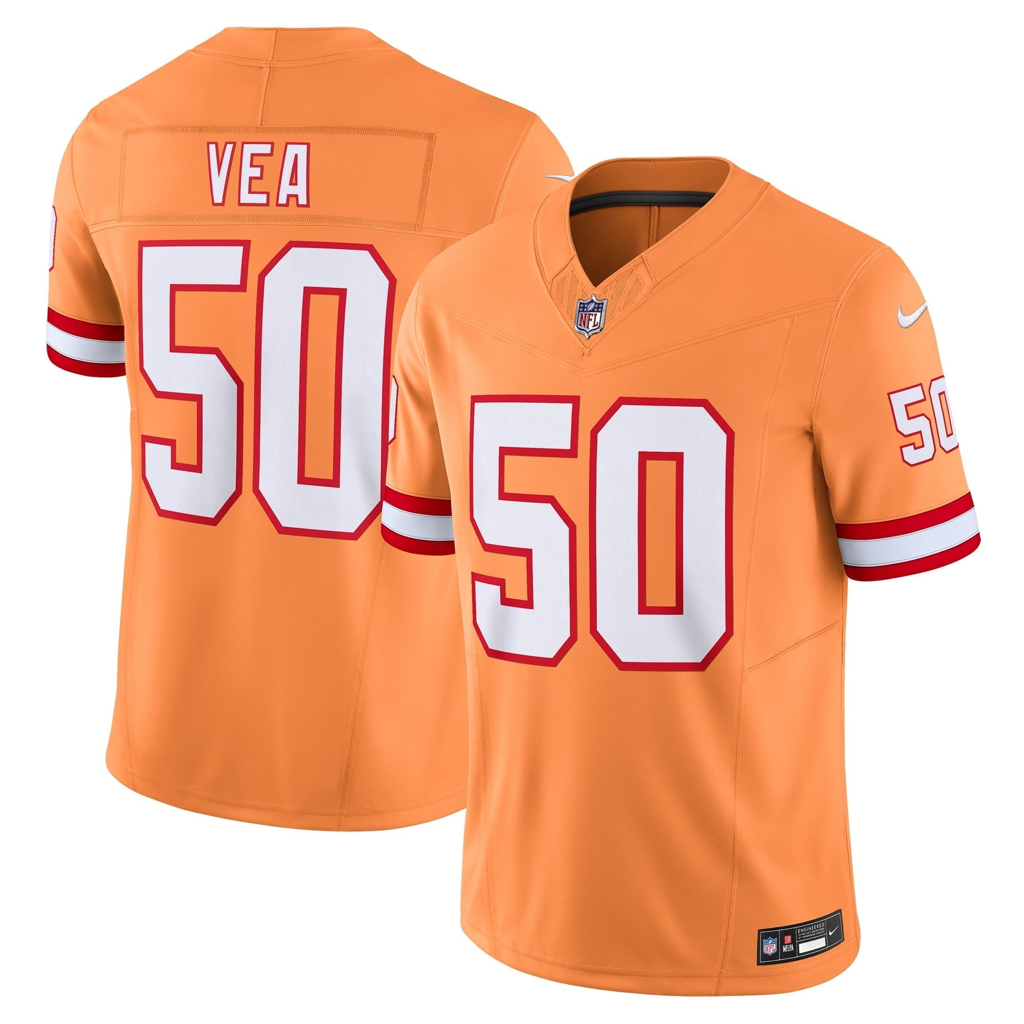 Men s Nike Vita Vea Orange Tampa Bay Buccaneers Throwback Vapor F.U.S.E. Limited Jersey