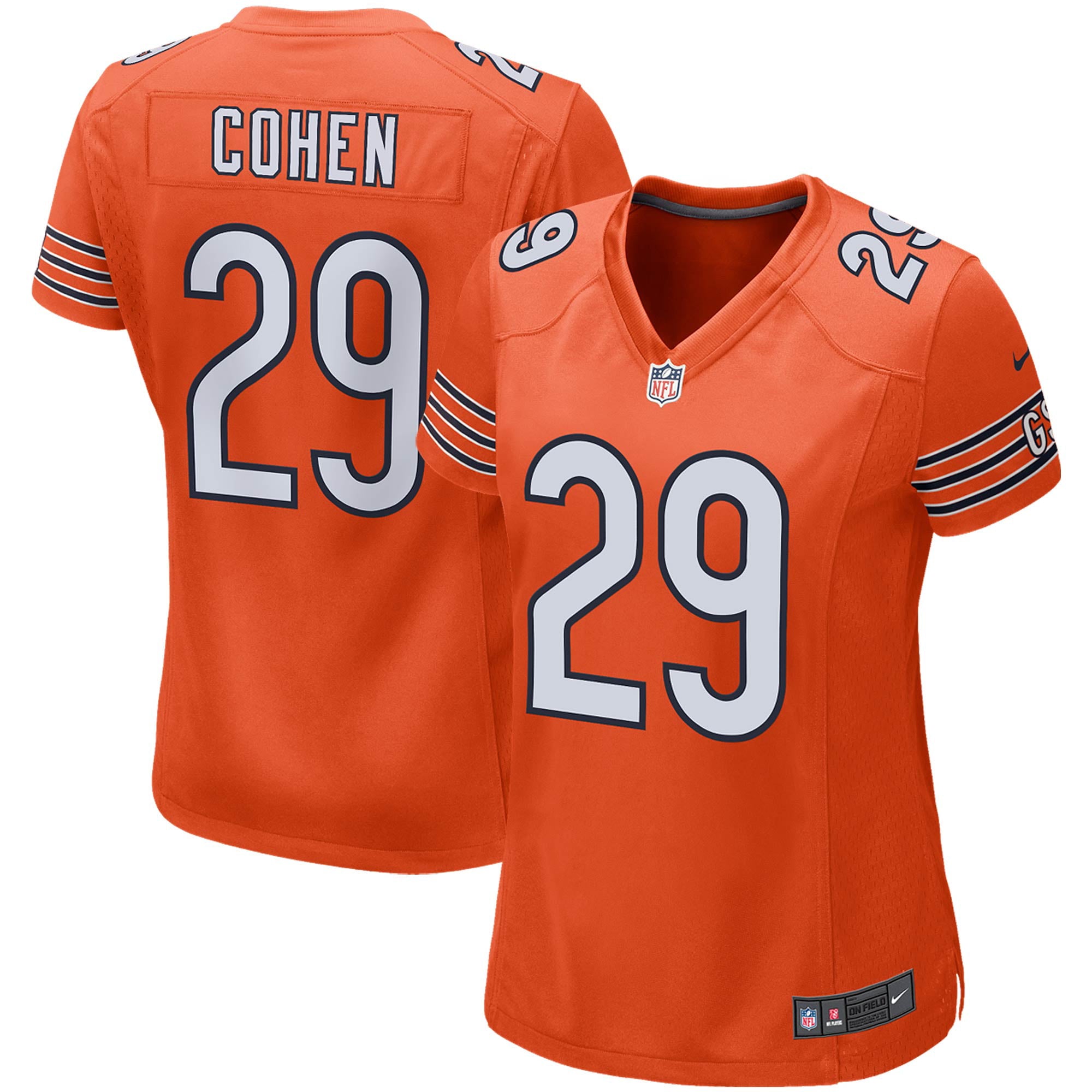 Women s Nike Tarik Cohen Orange Chicago Bears Game Jersey