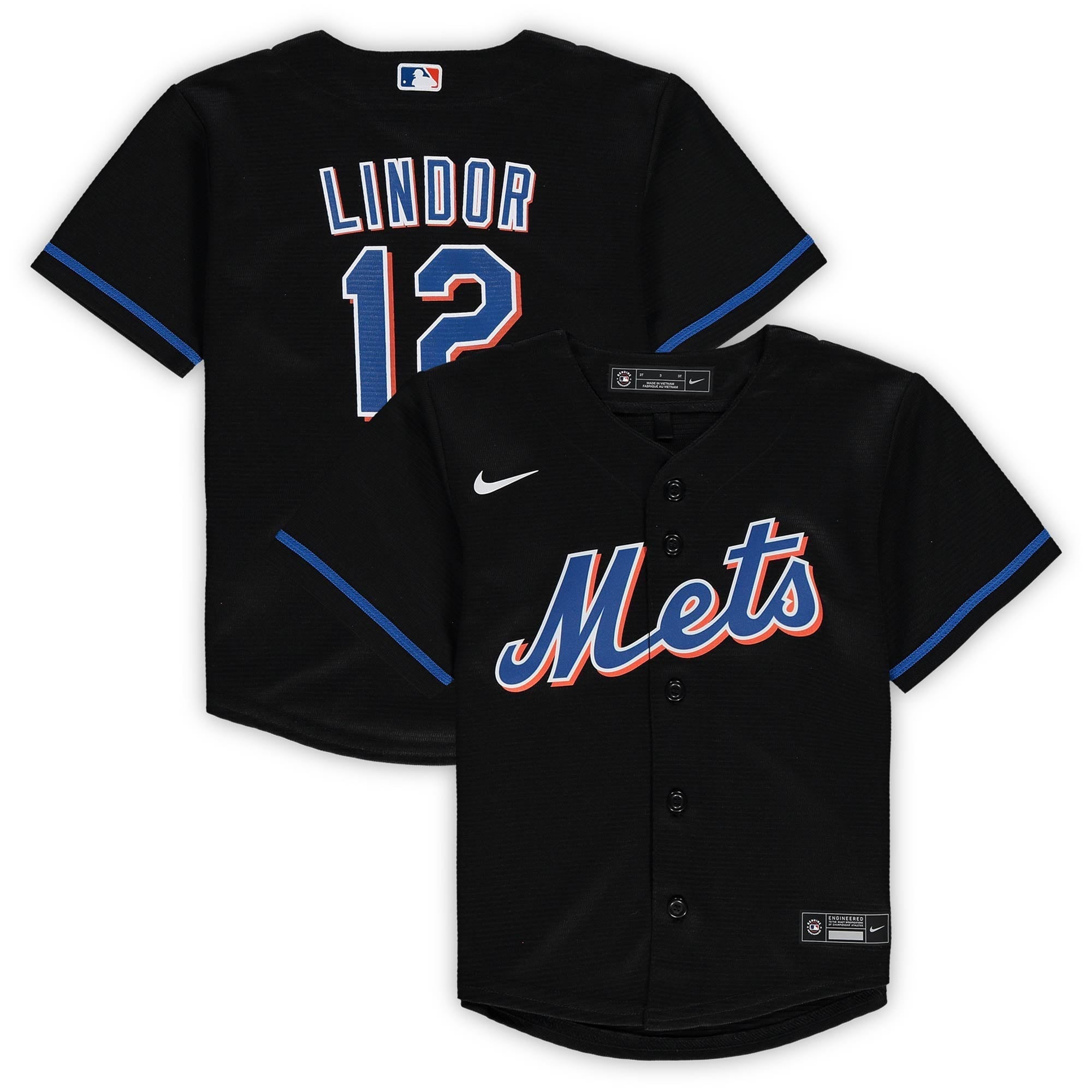 Toddler Nike Francisco Lindor Black New York Mets Alternate Replica Player Jersey