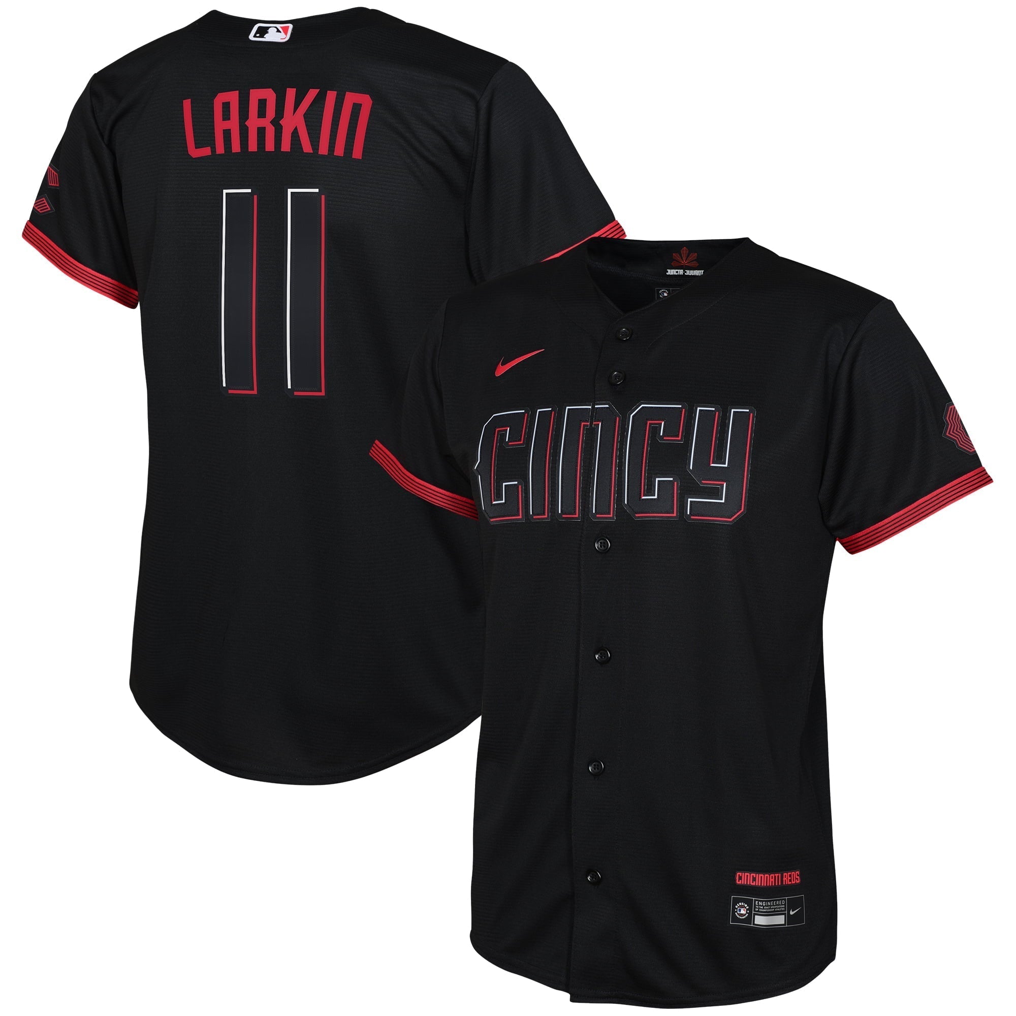 Youth Nike Barry Larkin Black Cincinnati Reds 2023 City Connect Replica Player Jersey