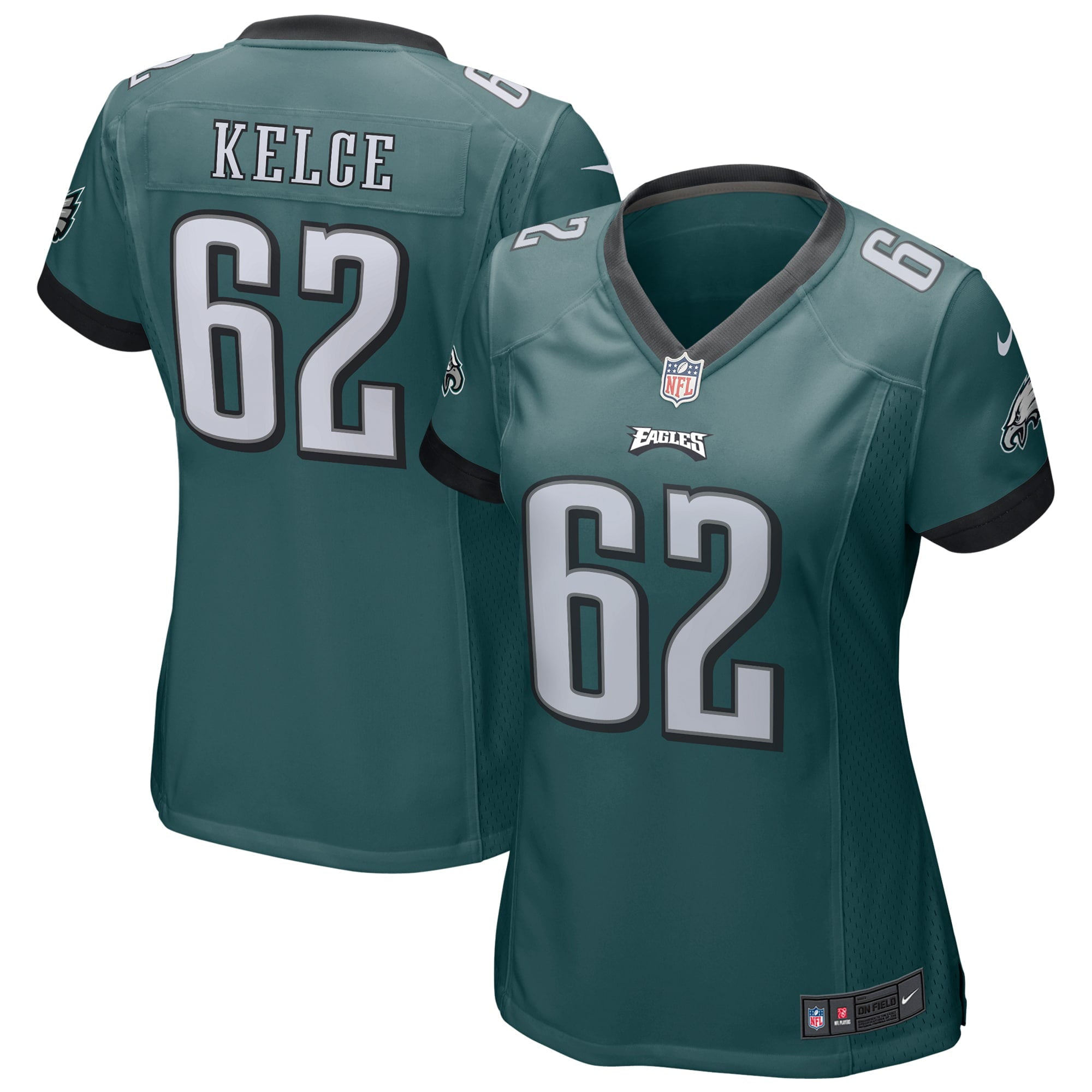 Women s Nike Jason Kelce Green Philadelphia Eagles Game Jersey
