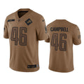 Men s Detroit Lions ack Campbell 2023 Brown Salute To Service Limited Stitched Jersey