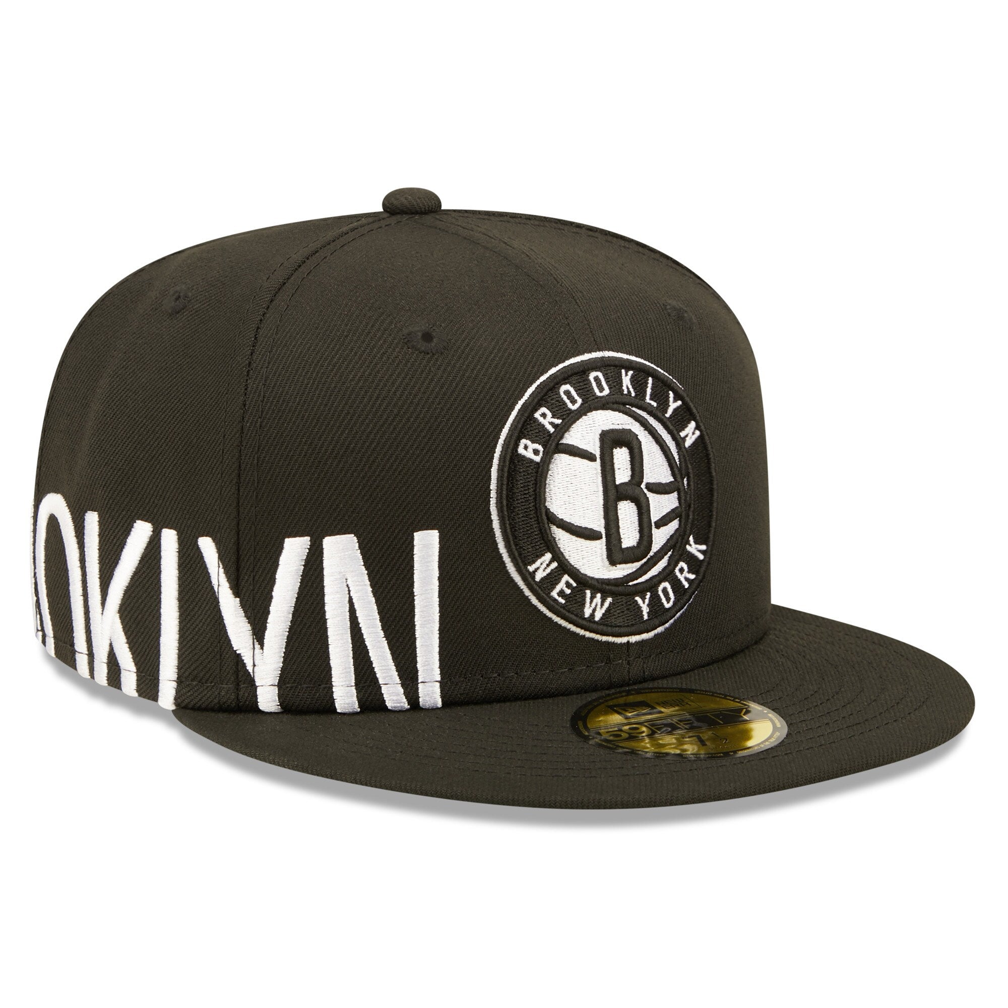 Brooklyn Nets New Era Side Split 59FIFTY Fitted Hat - Black